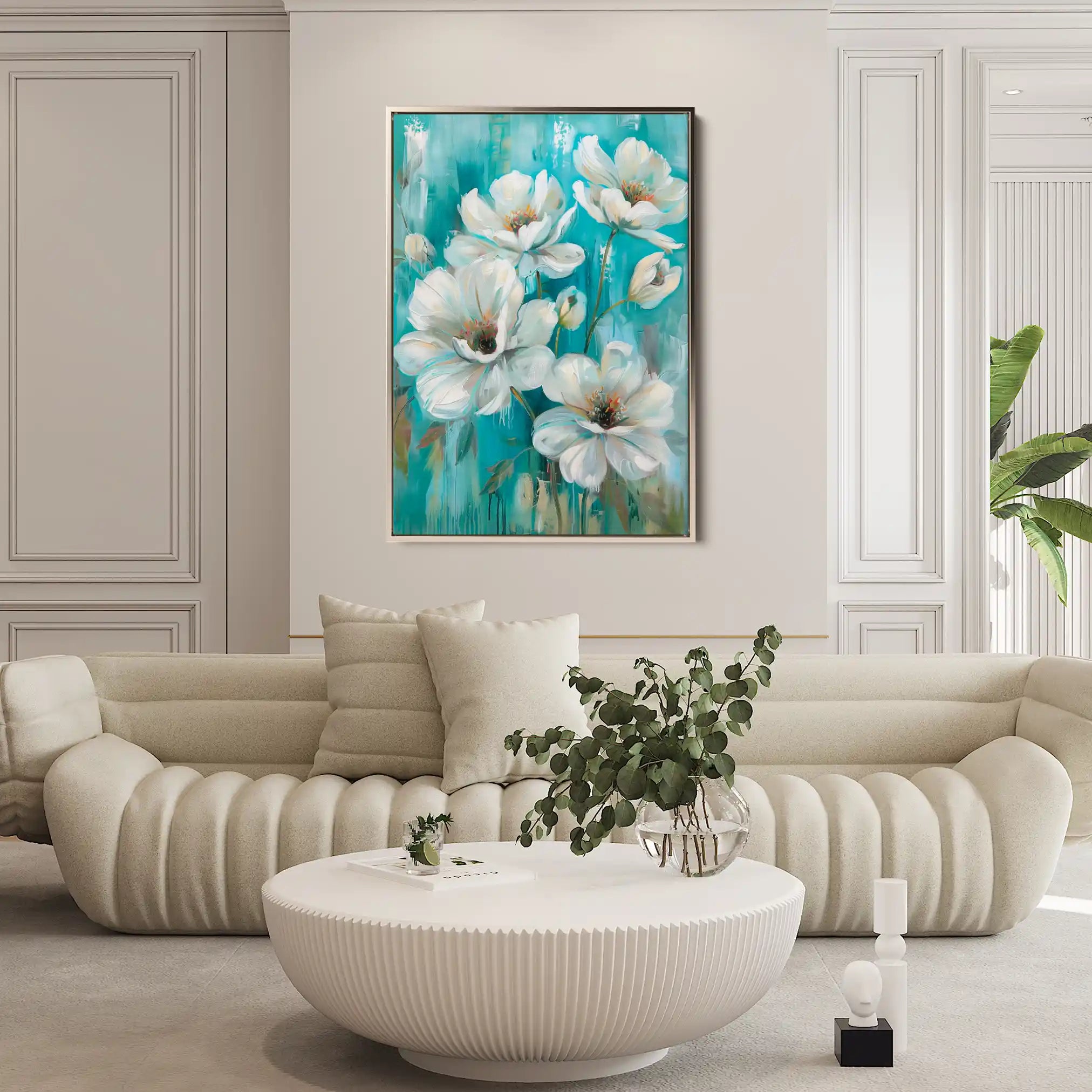 Floral 339 Canvas Art 60 x 40 cm / Black