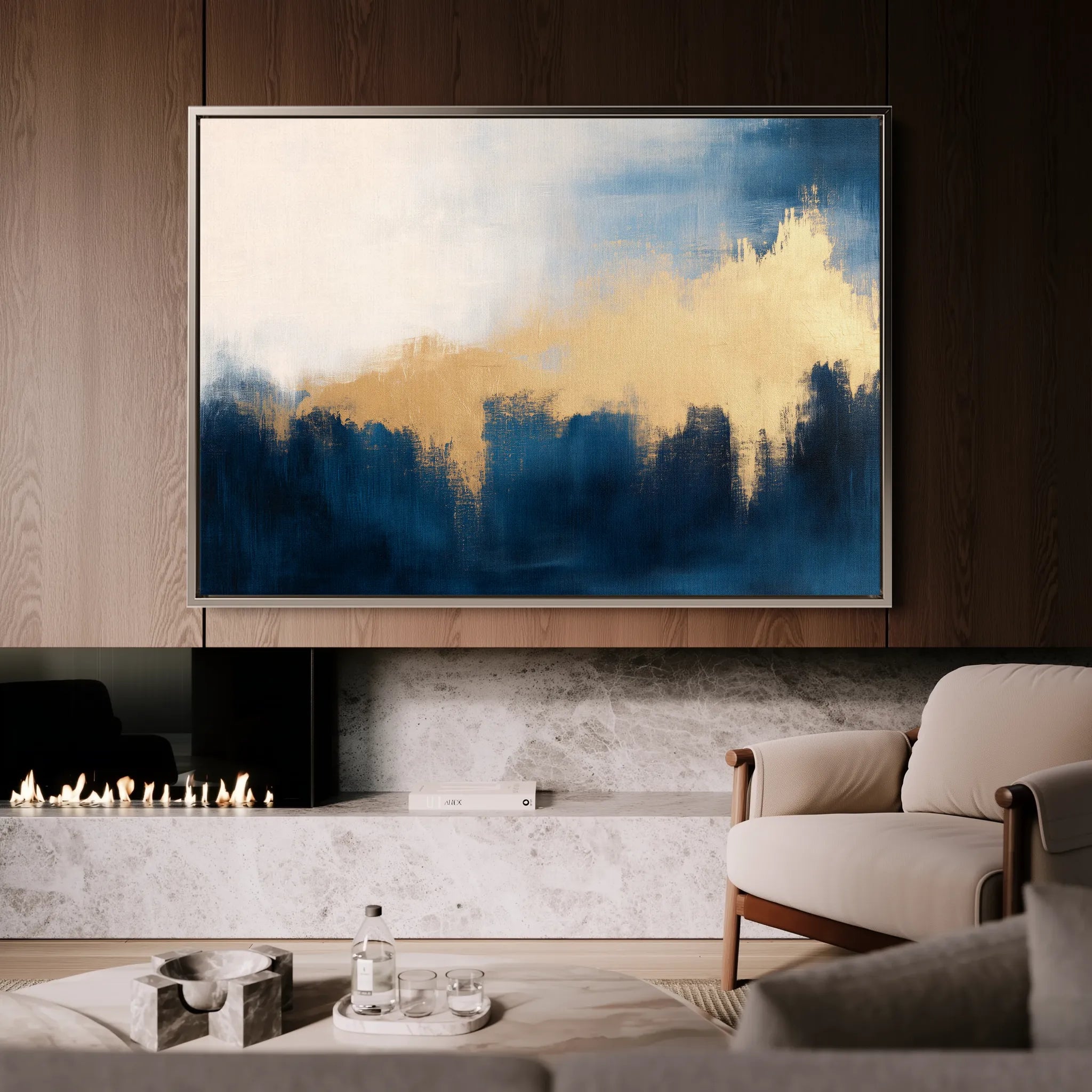 Abstract 340 Canvas Art 18" x 24" / 45 x 60 cm / Black