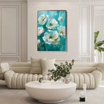 Floral 340 Canvas Art 18" x 24" / 45 x 60 cm / Black