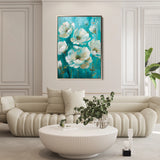 Floral 340 Canvas Art 18" x 24" / 45 x 60 cm / Black