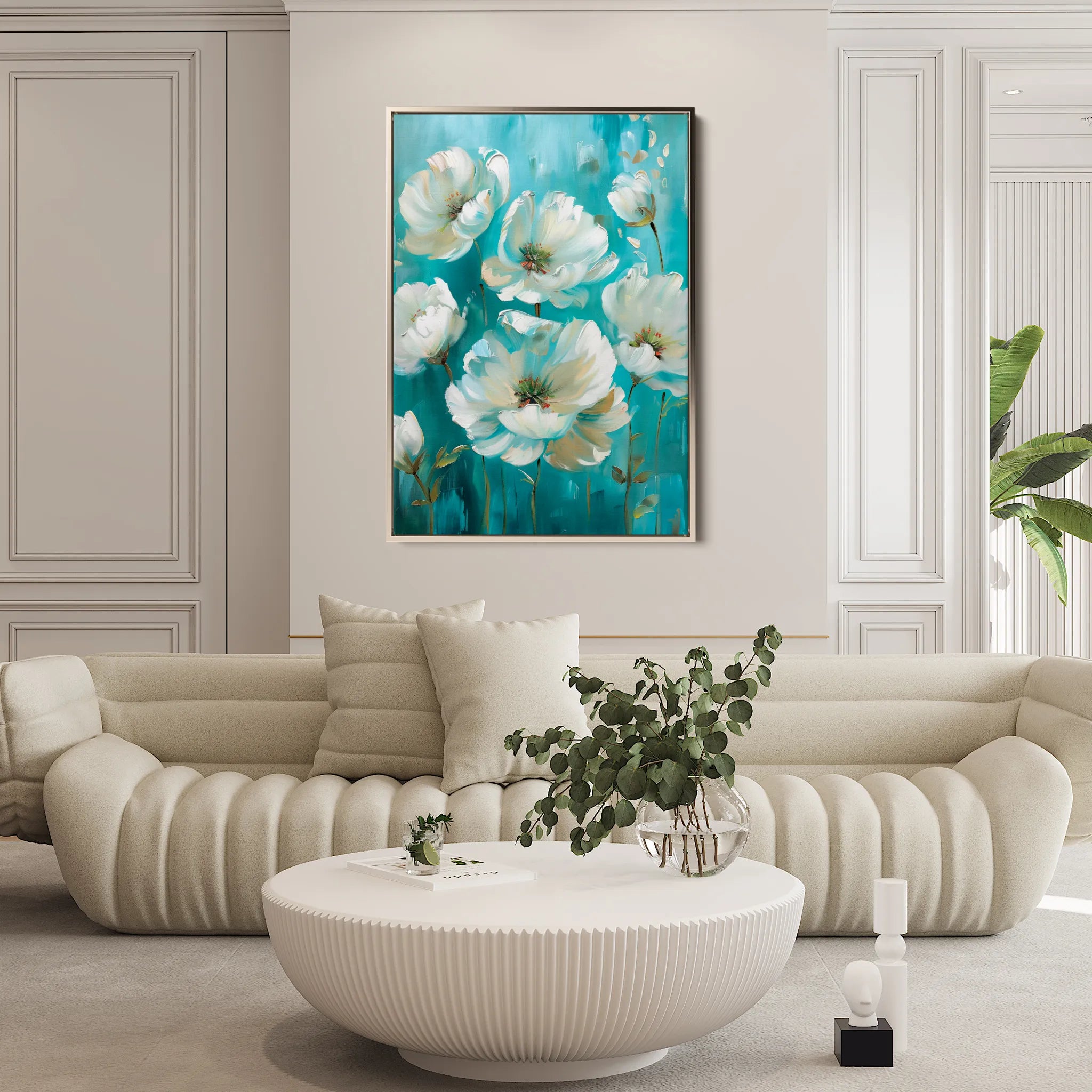 Floral 340 Canvas Art 18" x 24" / 45 x 60 cm / Black