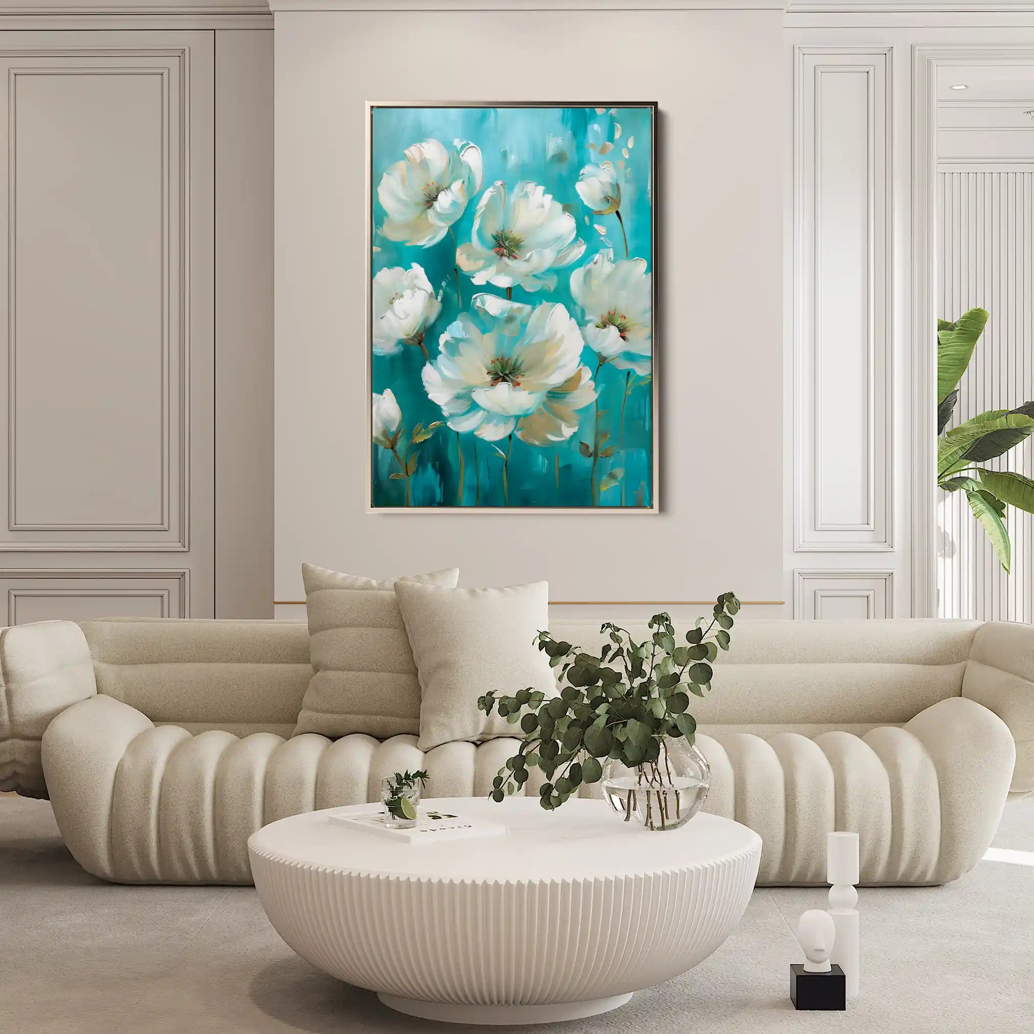 Floral 340 Canvas Art 60 x 40 cm / Black