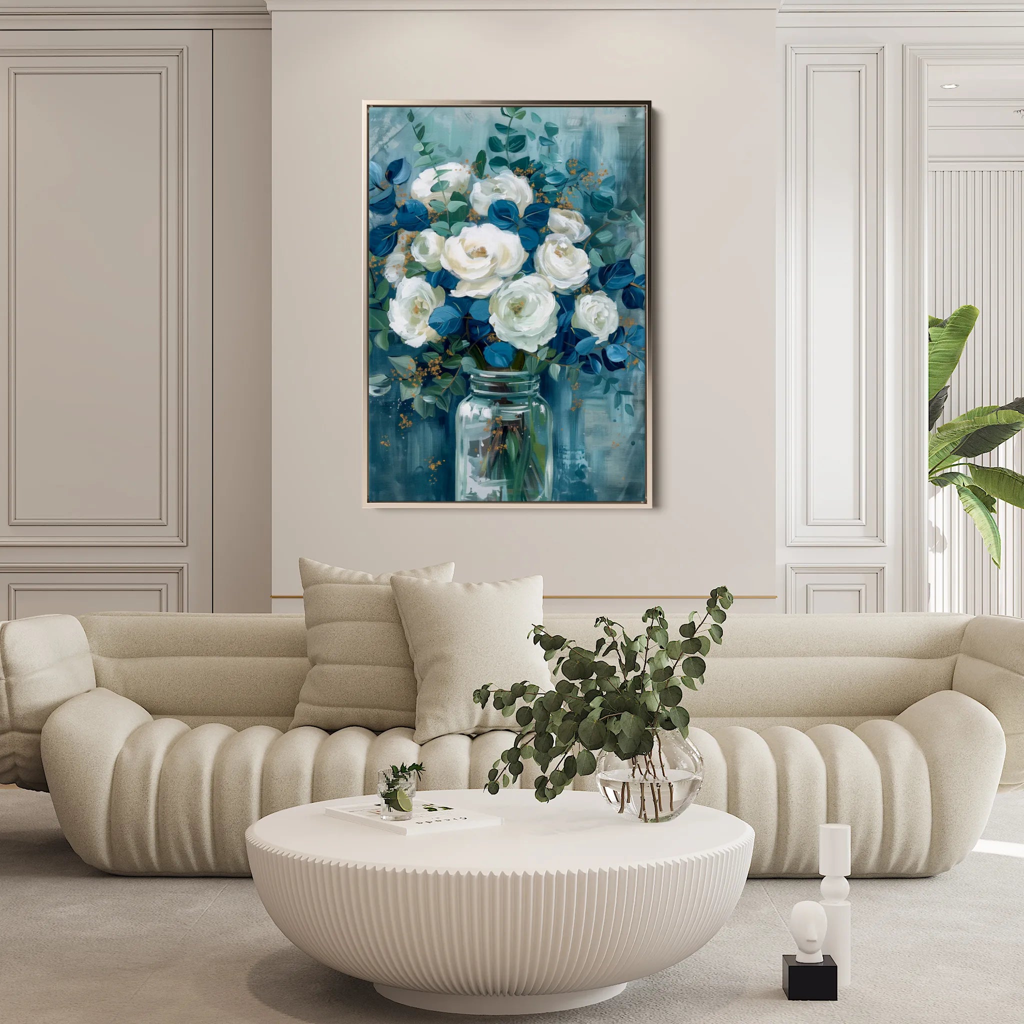 Floral 341 Canvas Art 18" x 24" / 45 x 60 cm / Black