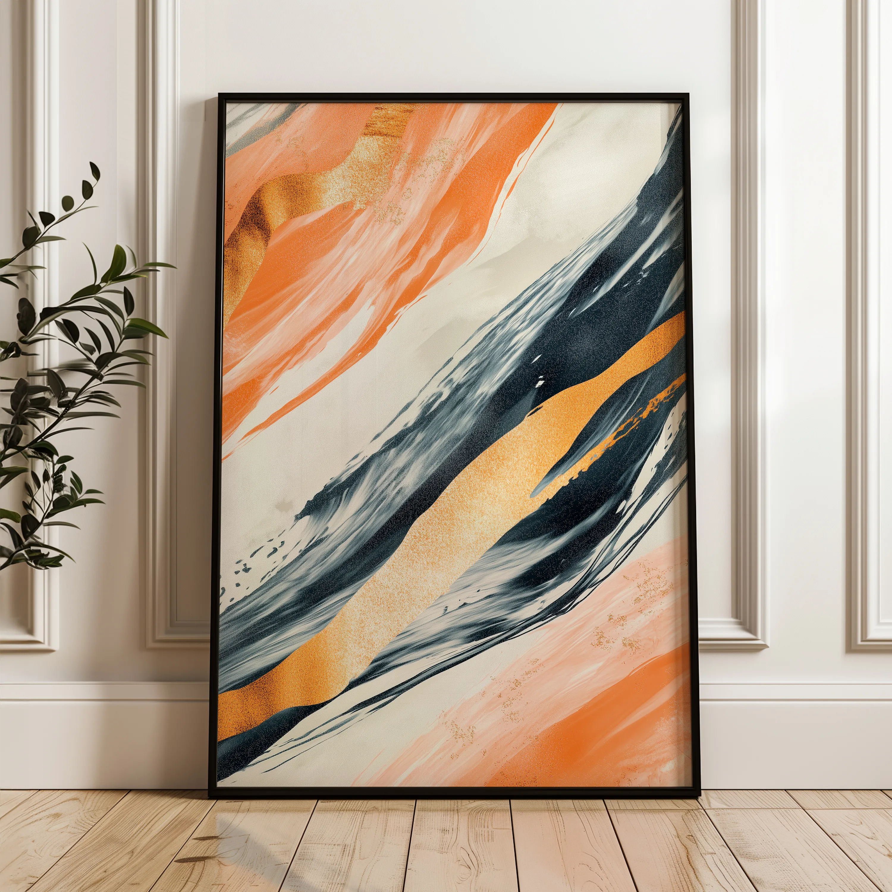 Abstract 342 Canvas Art 18" x 24" / 45 x 60 cm / Black