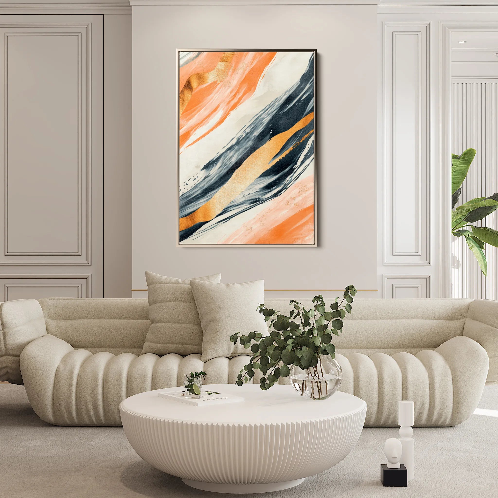 Abstract 342 Canvas Art 18" x 24" / 45 x 60 cm / Black
