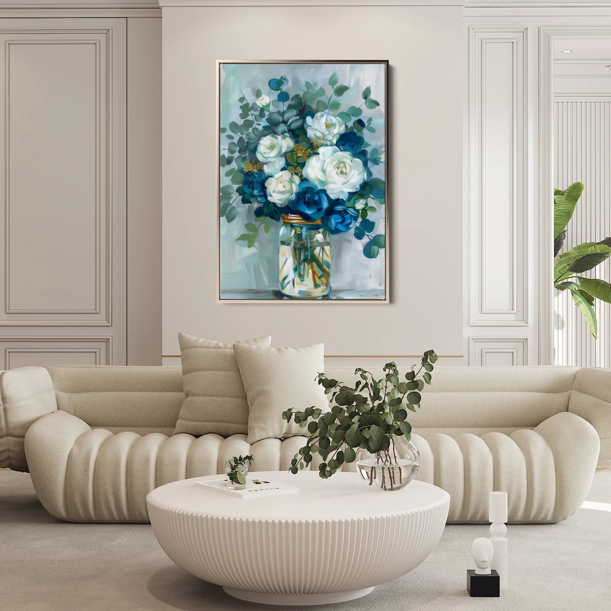 Floral 342 Canvas Art 18" x 24" / 45 x 60 cm / Black