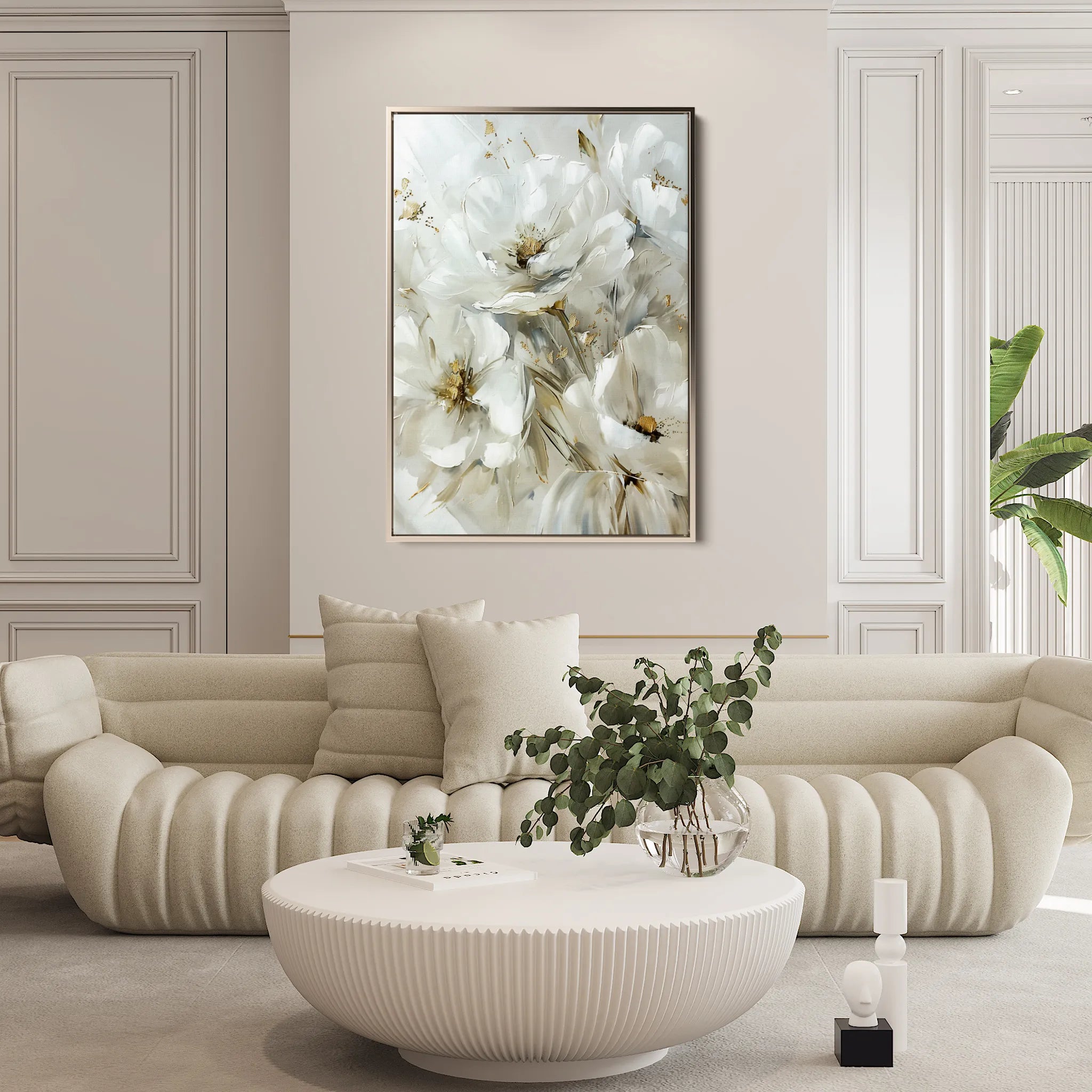 Floral 343 Canvas Art 18" x 24" / 45 x 60 cm / Black