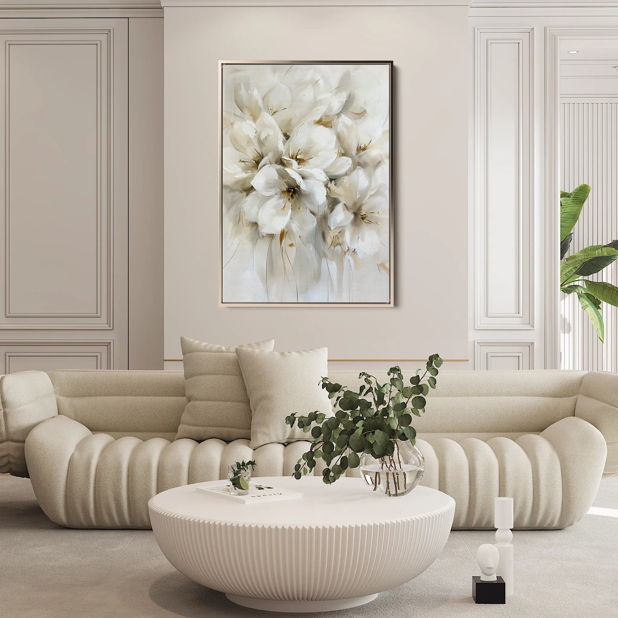 Floral 344 Canvas Art 18" x 24" / 45 x 60 cm / Black