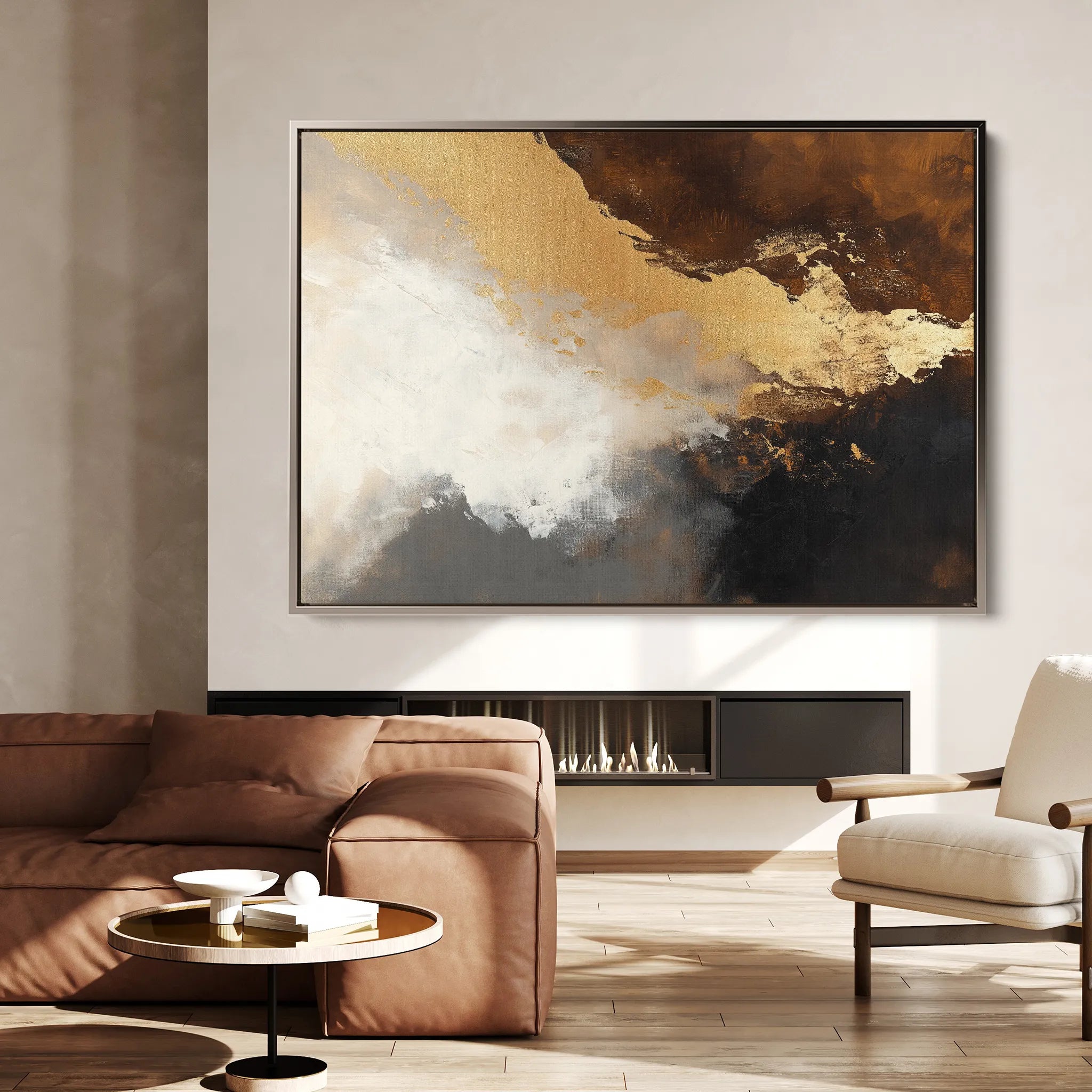 Abstract 345 Canvas Art 18" x 24" / 45 x 60 cm / Black