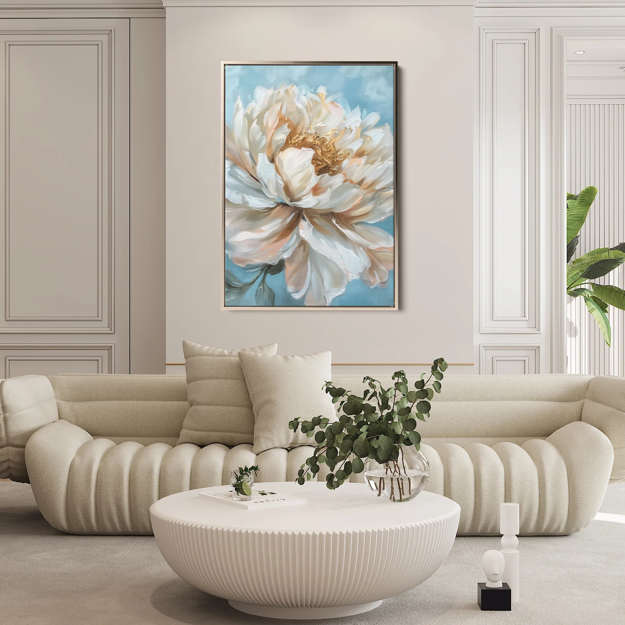 Floral 345 Canvas Art 18" x 24" / 45 x 60 cm / Black