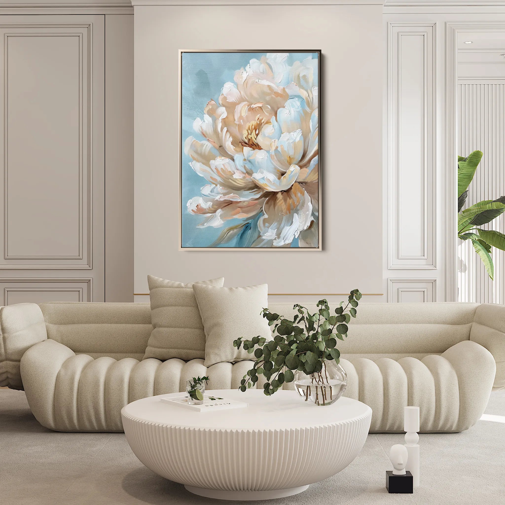 Floral 346 Canvas Art 18" x 24" / 45 x 60 cm / Black