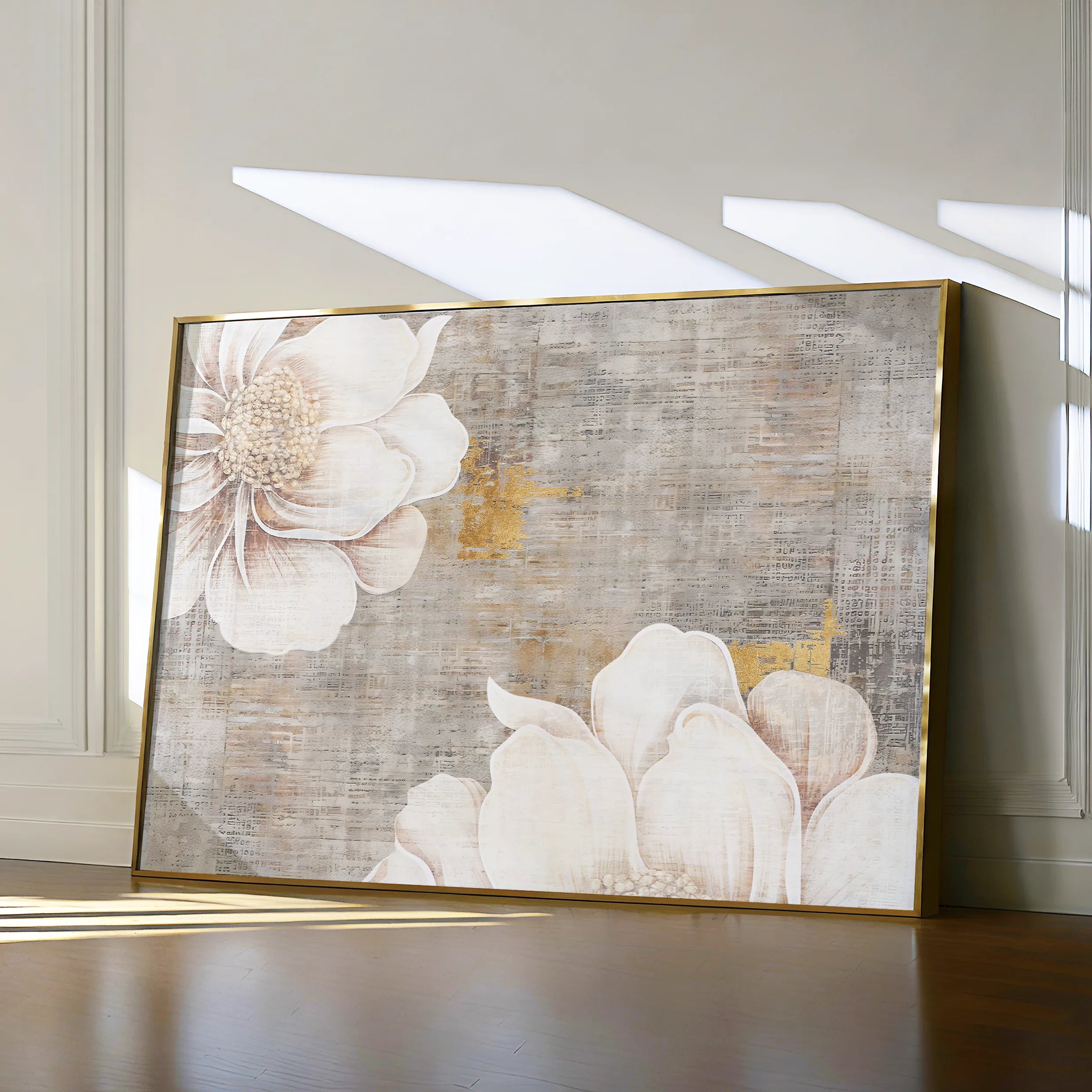 Floral 347 Canvas Art 18" x 24" / 45 x 60 cm / Black