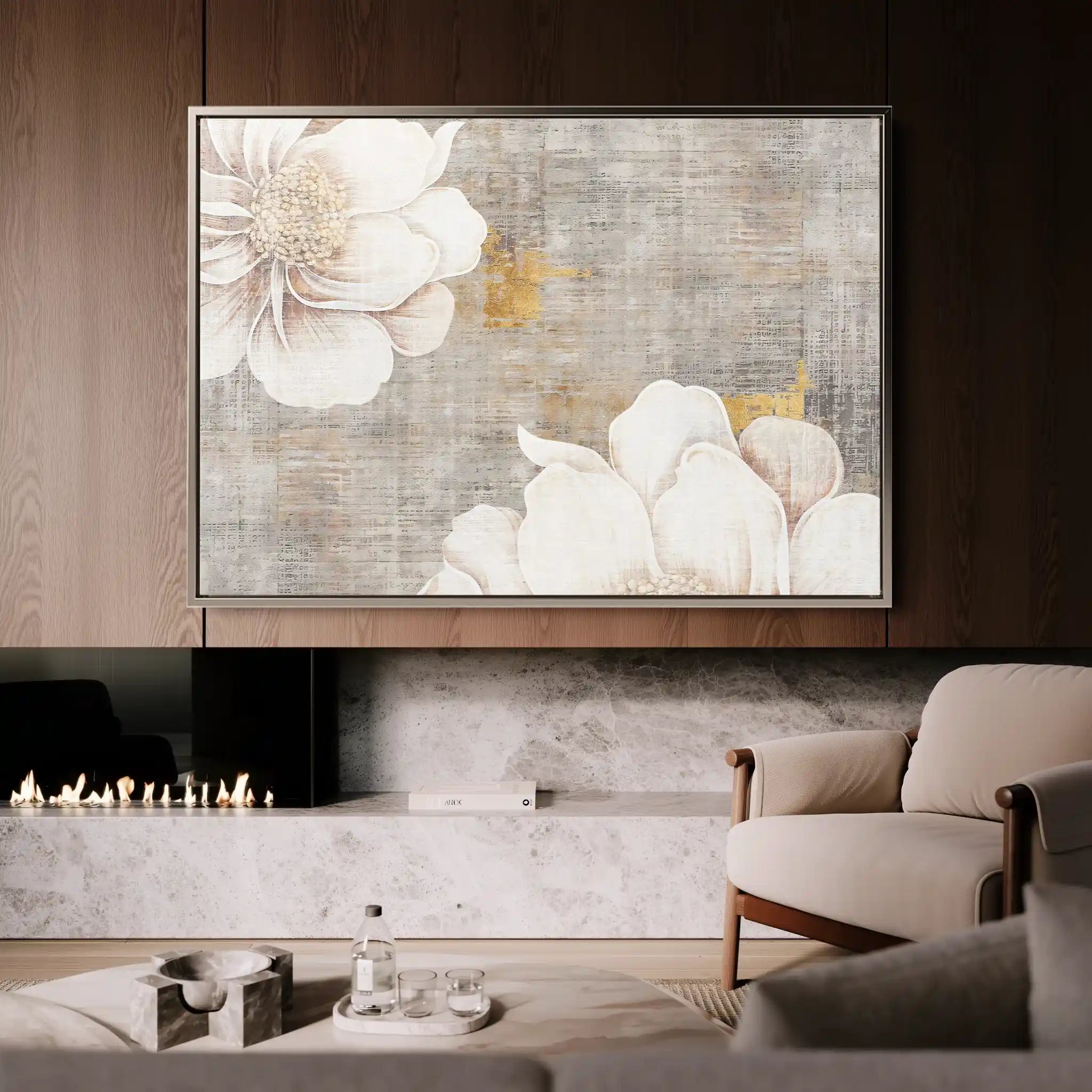 Floral 347 Canvas Art 60 x 40 cm / Black