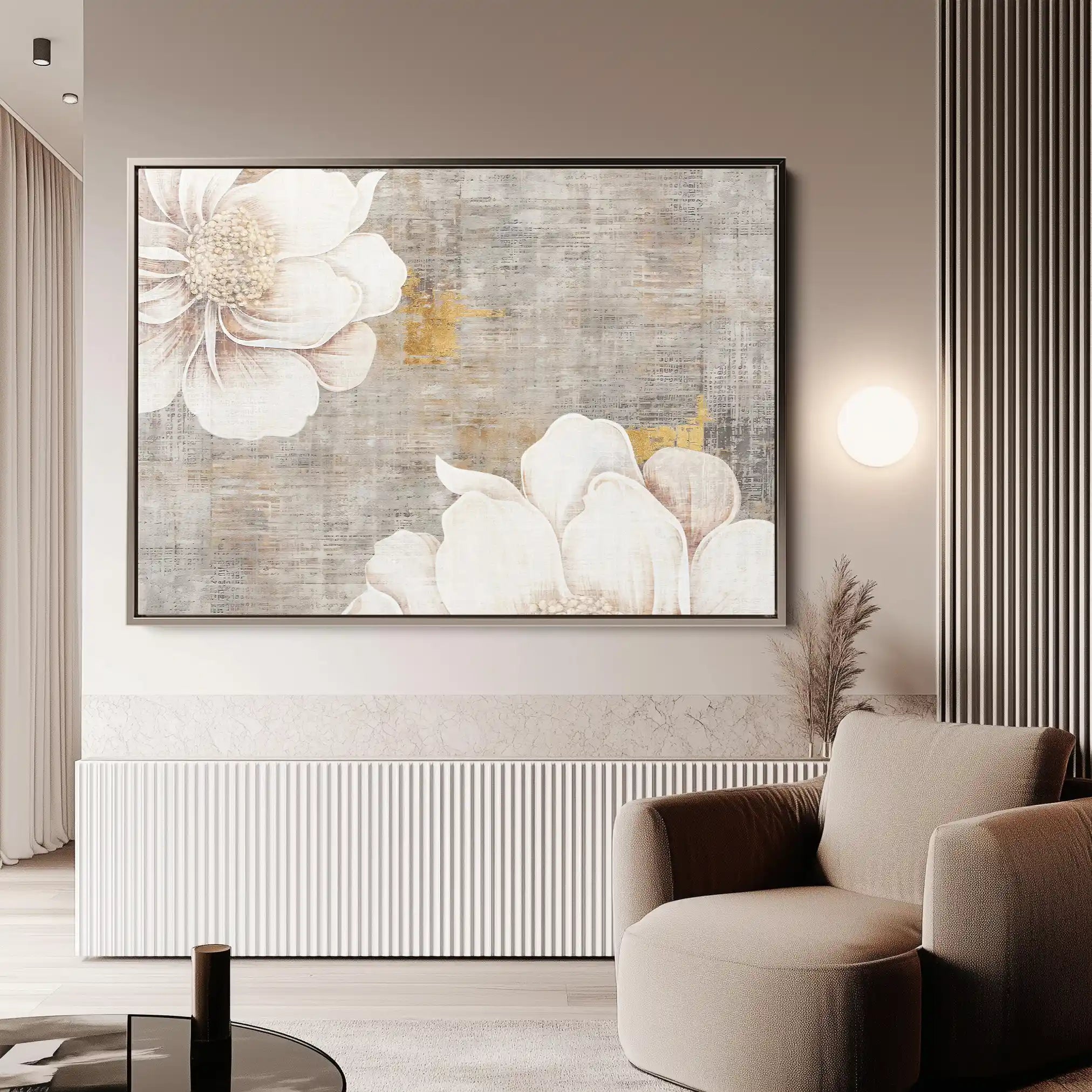 Floral 347 Canvas Art 60 x 40 cm / Black