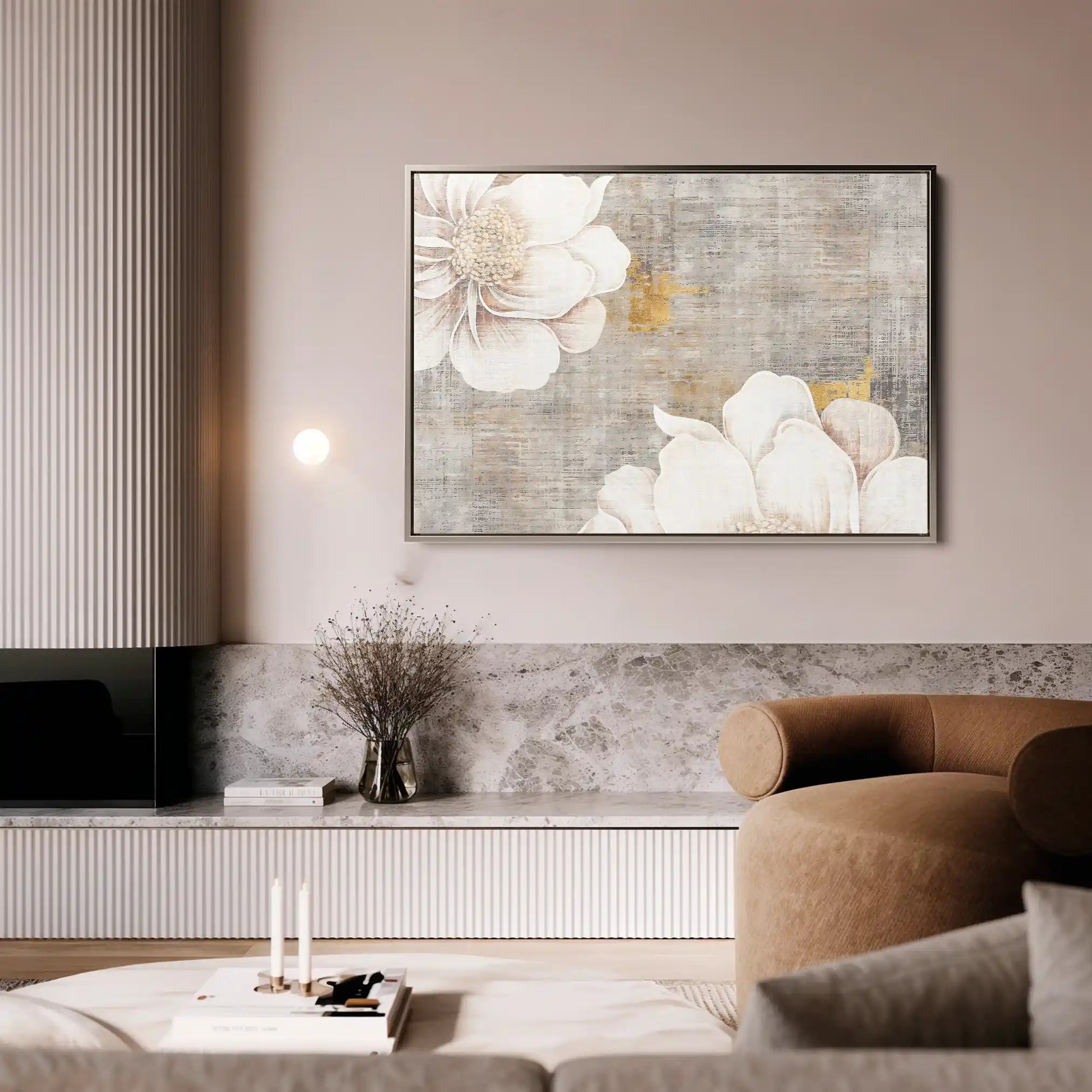 Floral 347 Canvas Art 60 x 40 cm / Black