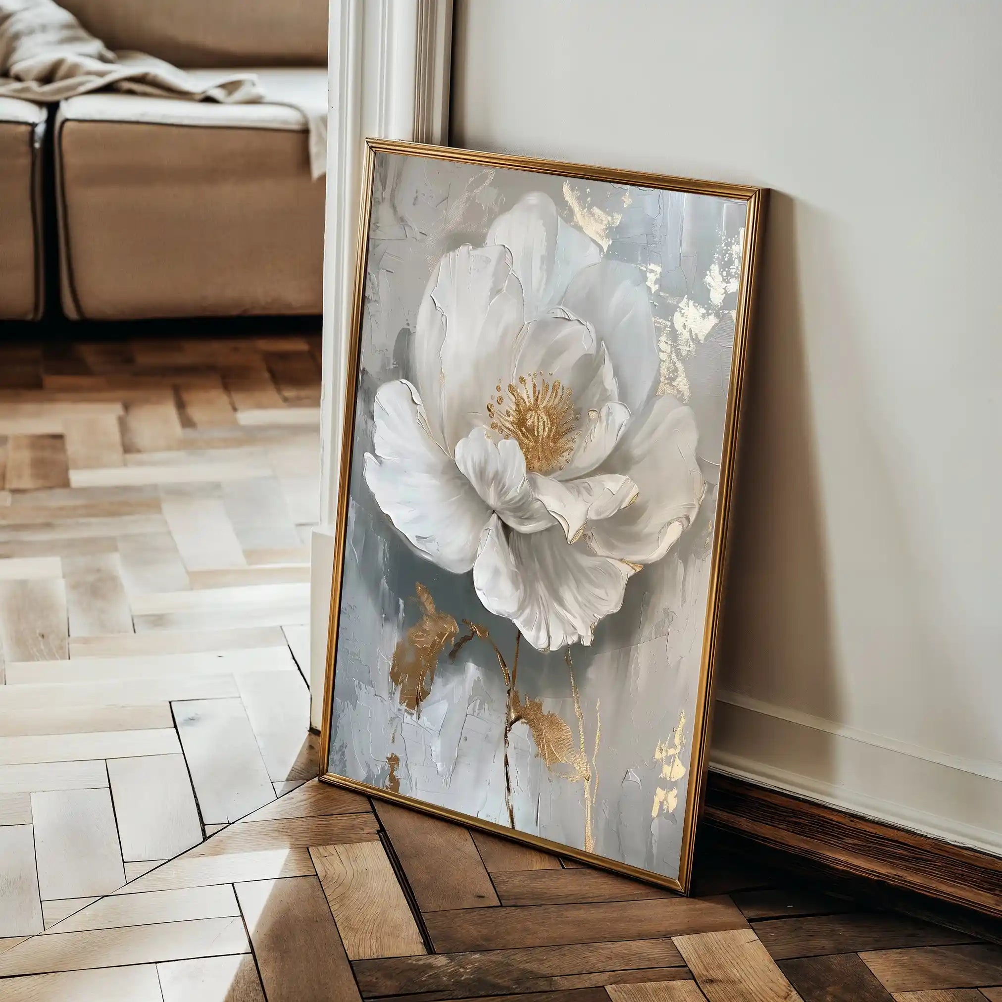 Floral 348 Canvas Art 60 x 40 cm / Black