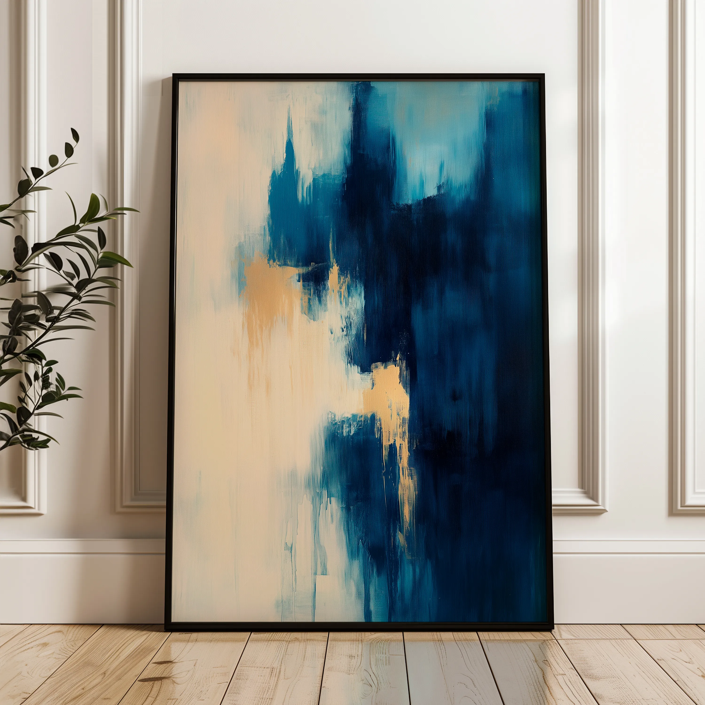 Abstract 349 Canvas Art 18" x 24" / 45 x 60 cm / Black