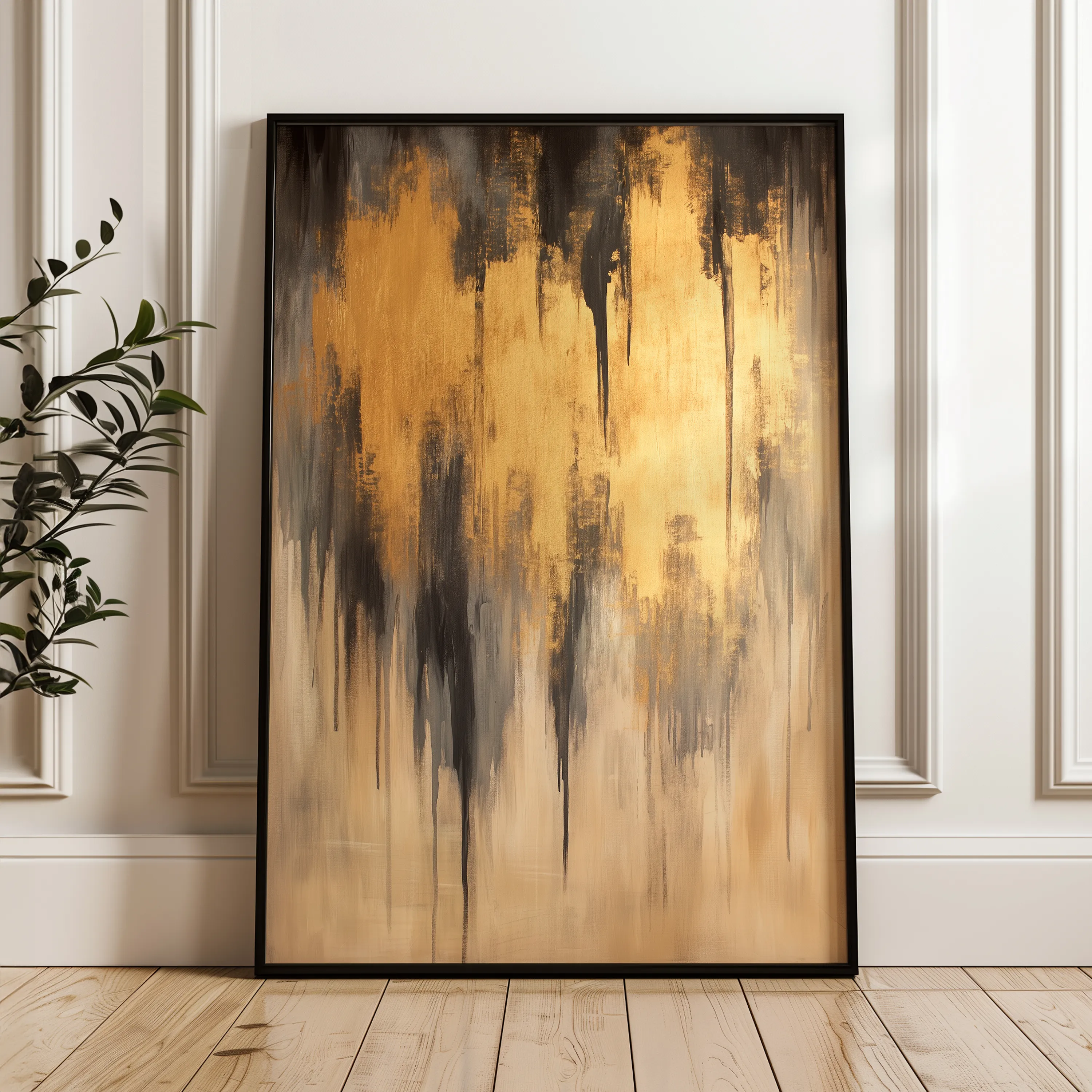 Abstract 350 Canvas Art 18" x 24" / 45 x 60 cm / Black