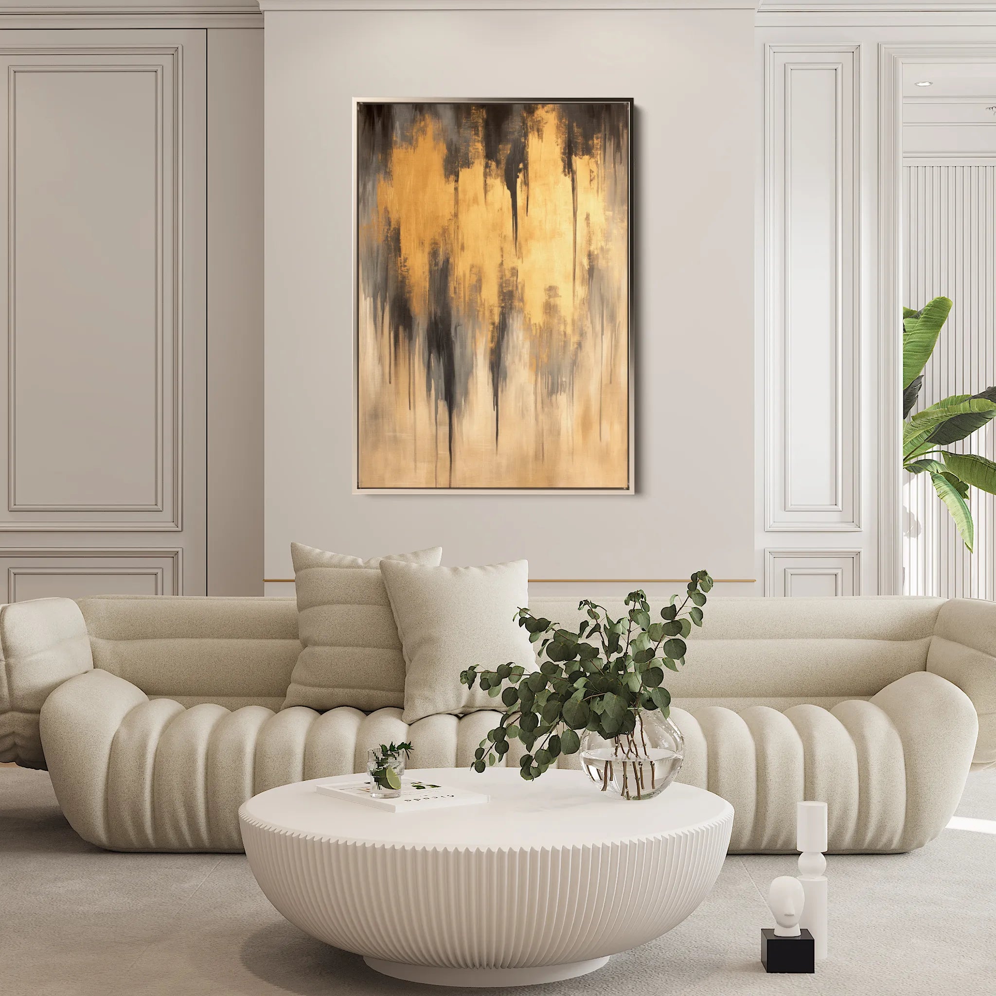 Abstract 350 Canvas Art 18" x 24" / 45 x 60 cm / Black
