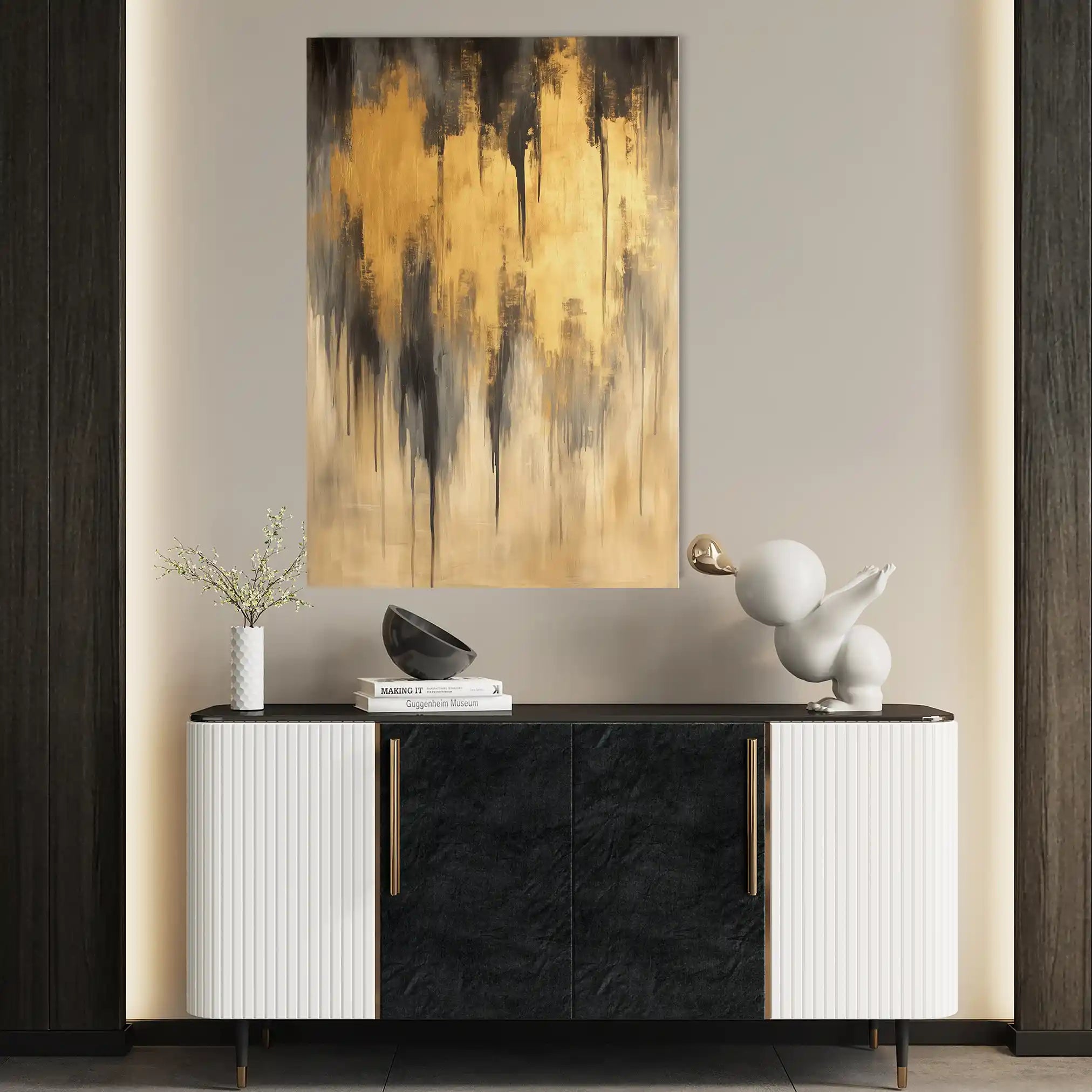 Abstract 350 Canvas Art 60 x 40 cm / Black