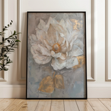 Floral 350 Canvas Art 18" x 24" / 45 x 60 cm / Black