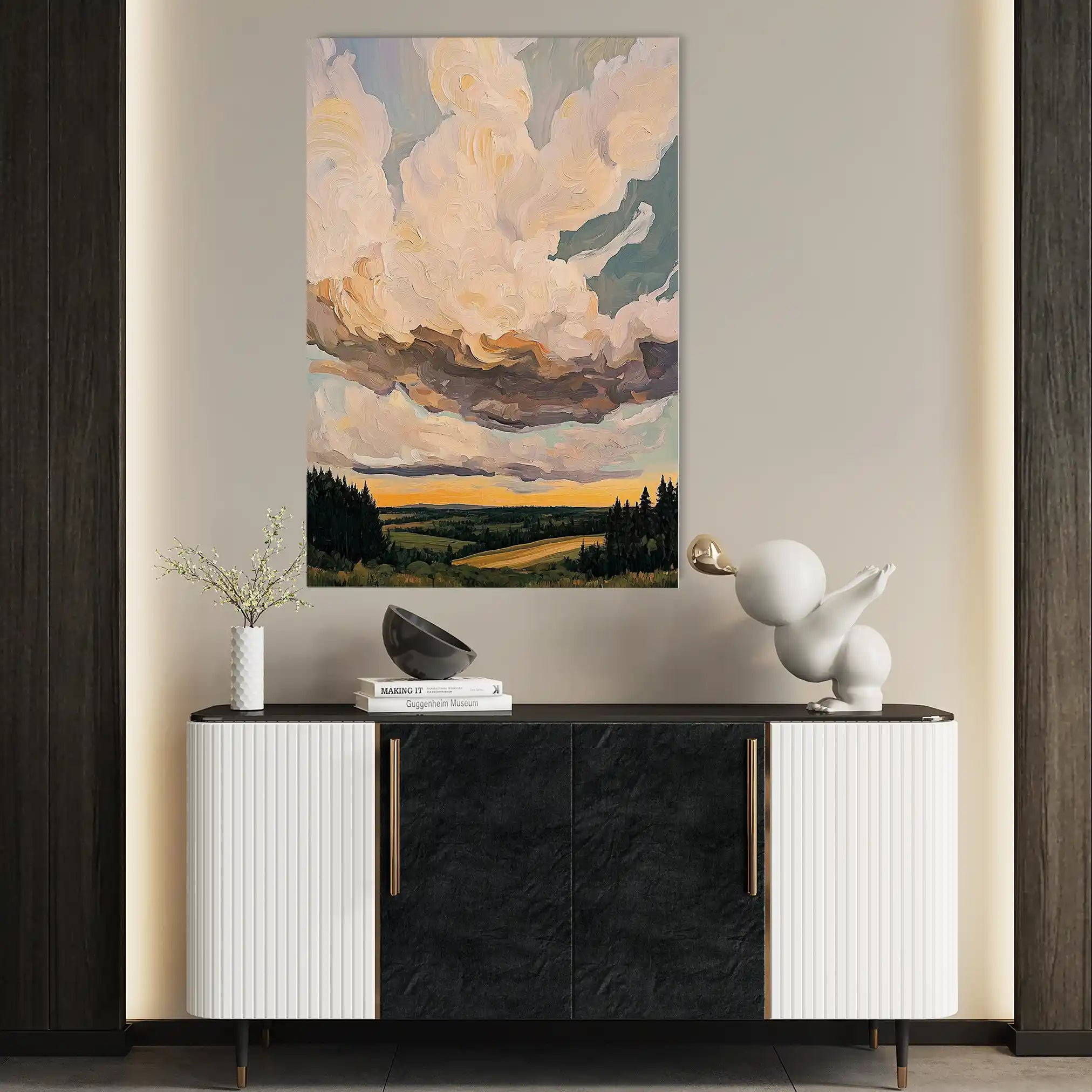 Landscape 350 Canvas Art 60 x 40 cm / Black