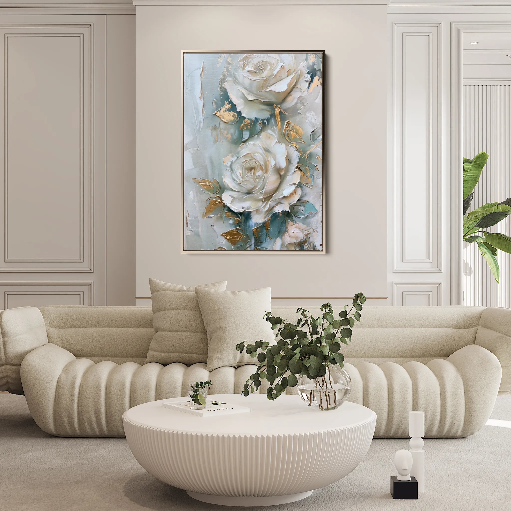 Floral 352 Canvas Art 18" x 24" / 45 x 60 cm / Black