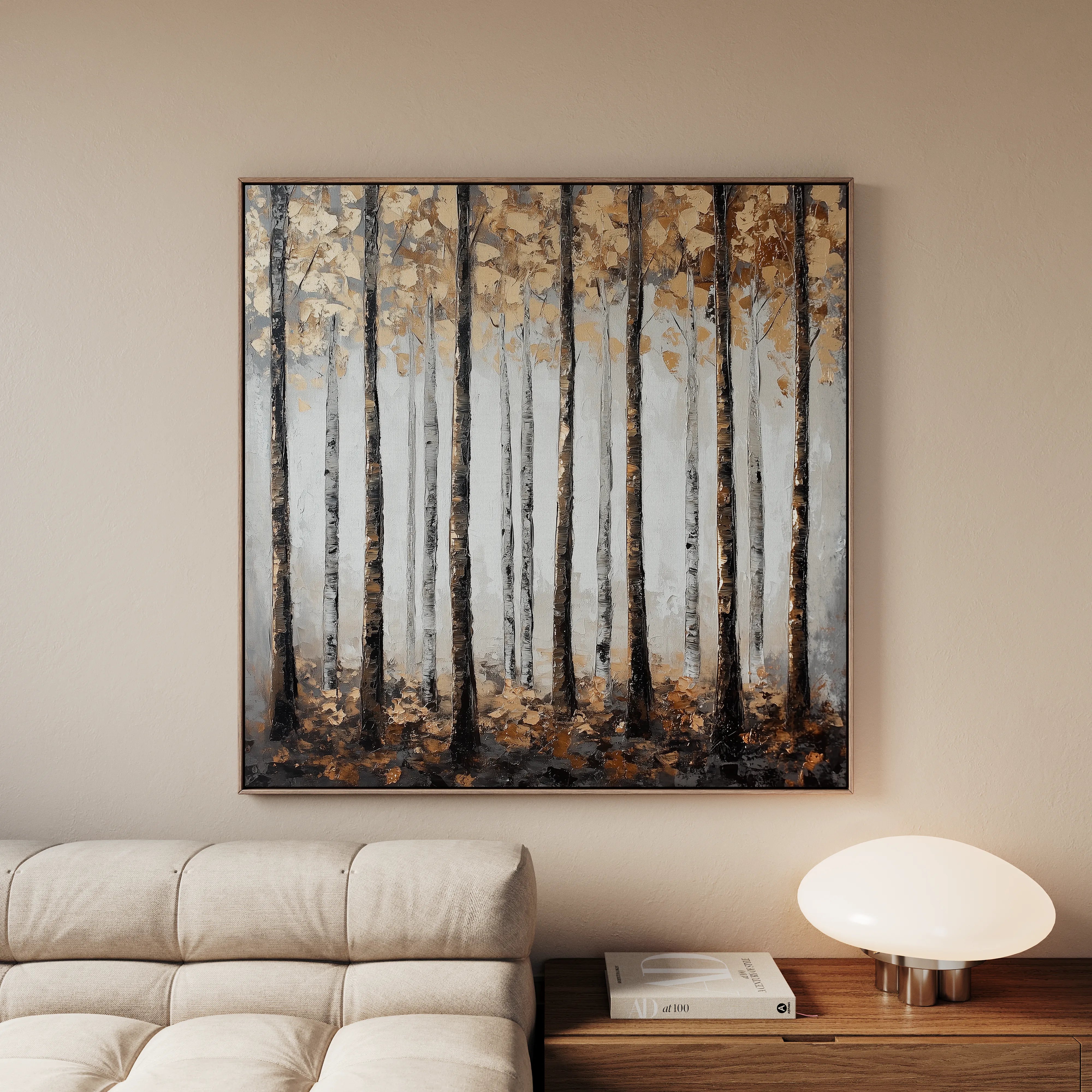 Landscape 352 Canvas Art 16" x 16" / 40 x 40 cm / Black