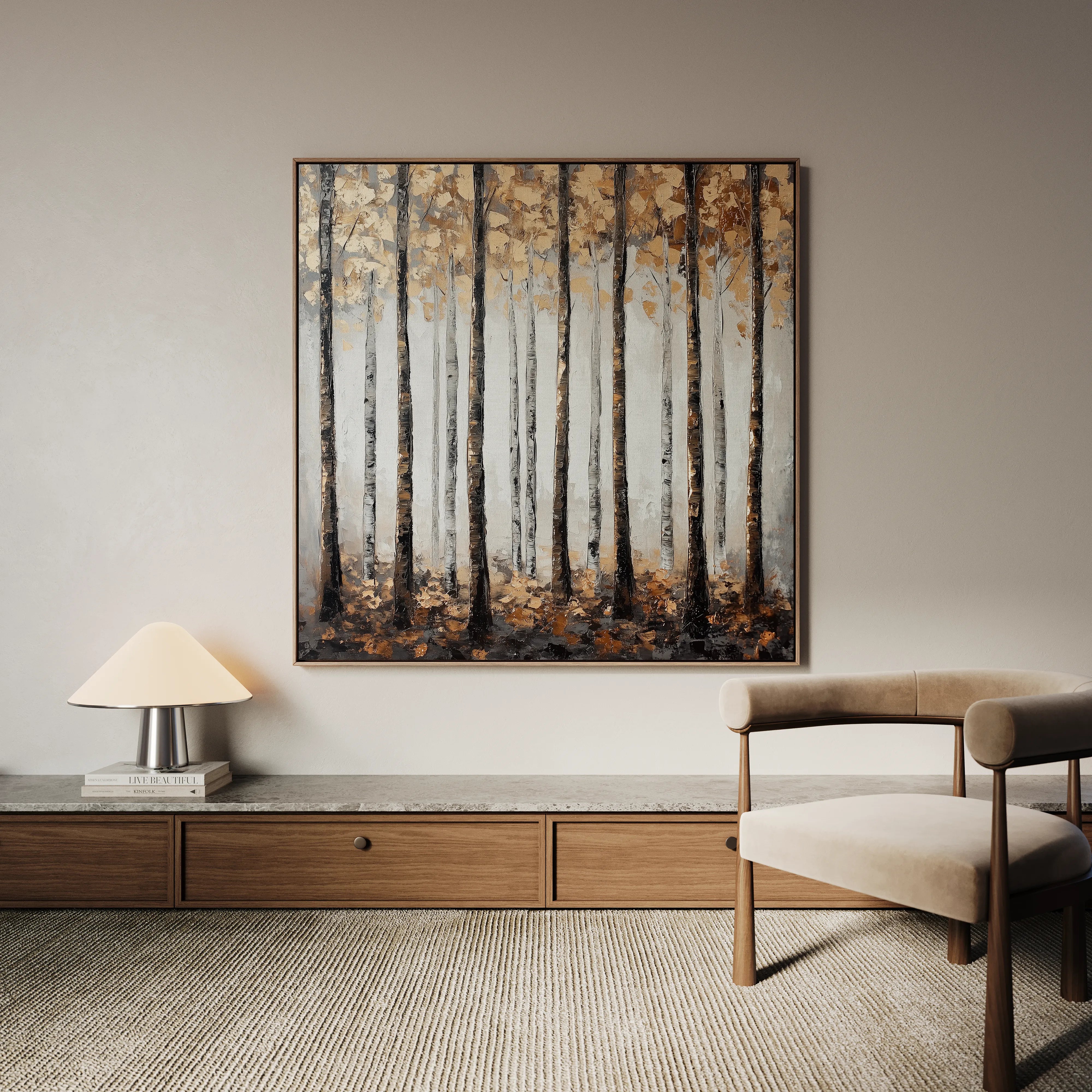 Landscape 352 Canvas Art 16" x 16" / 40 x 40 cm / Black