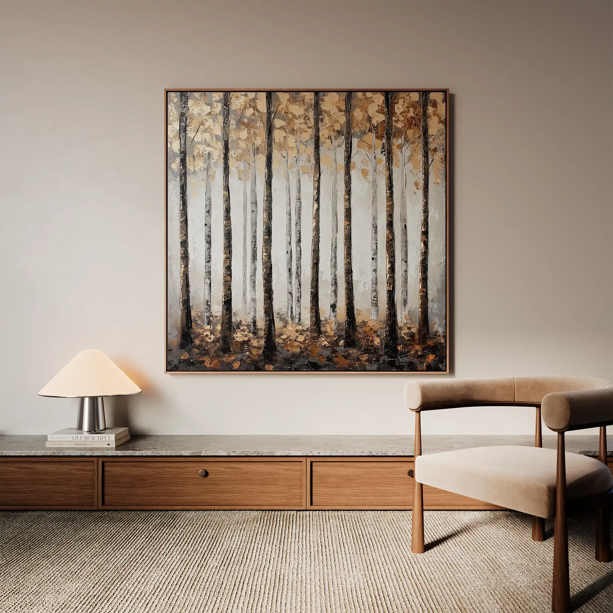 Landscape 352 Canvas Art 60 x 60 cm / Black