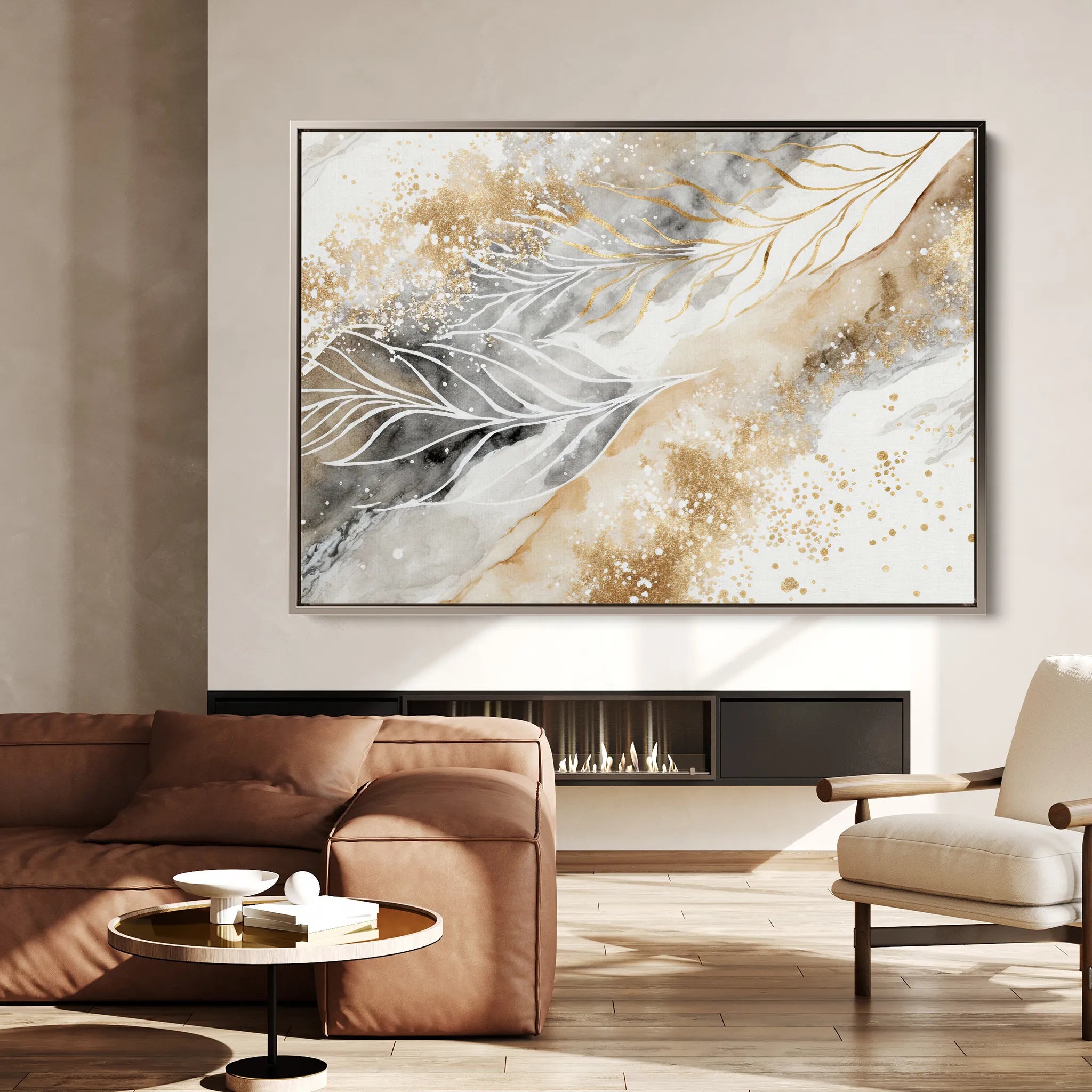 Floral 353 Canvas Art 18" x 24" / 45 x 60 cm / Black