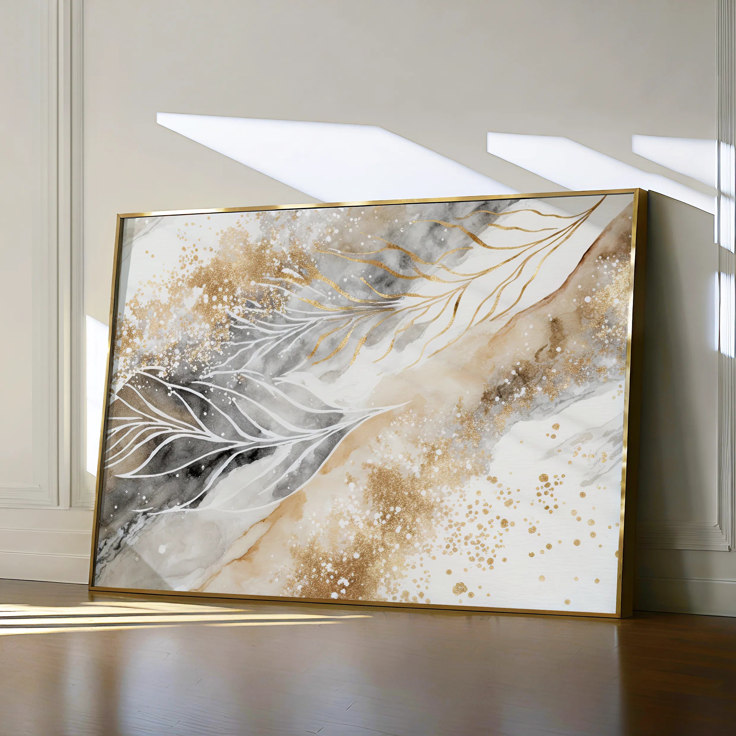 Floral 353 Canvas Art 18" x 24" / 45 x 60 cm / Black