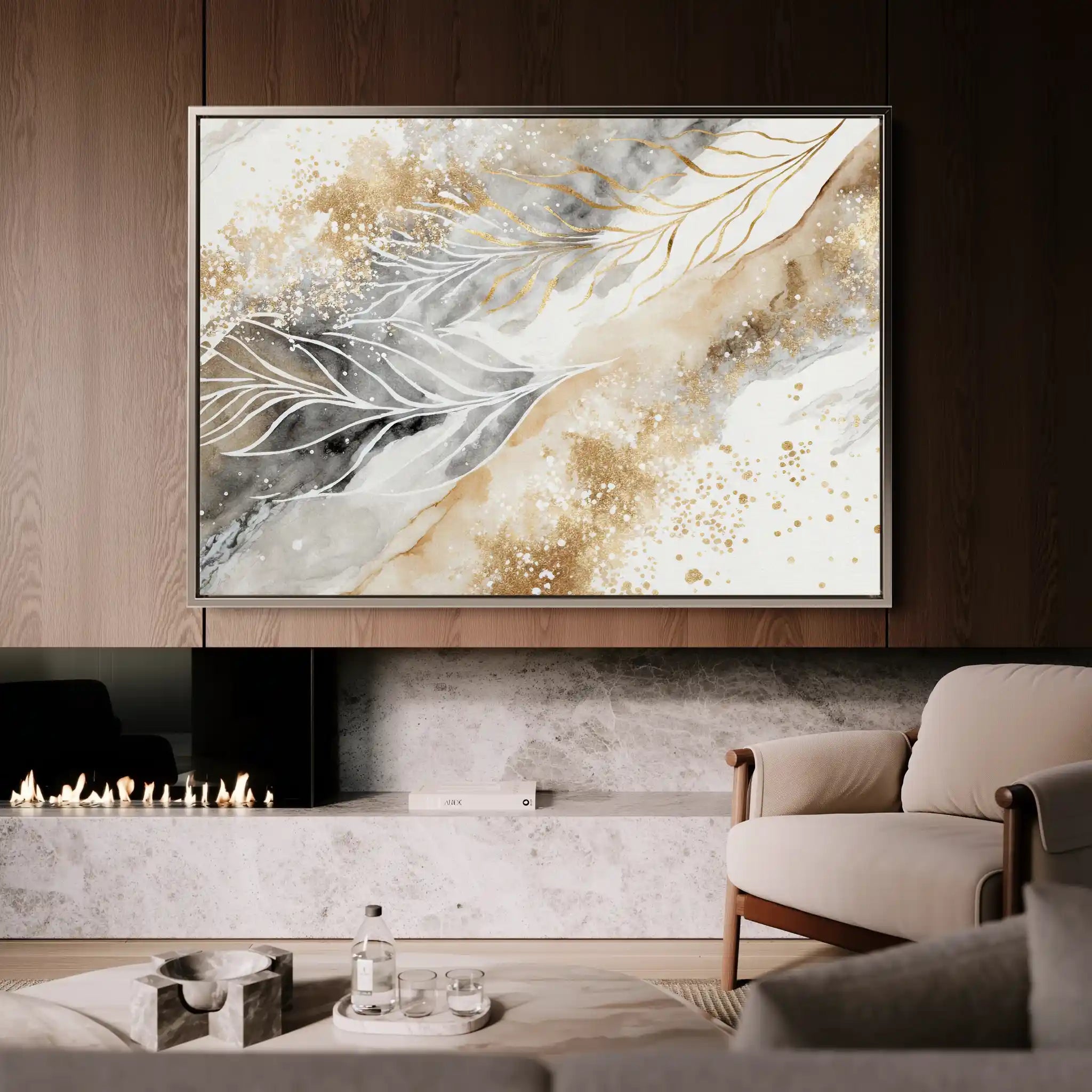 Floral 353 Canvas Art 60 x 40 cm / Black