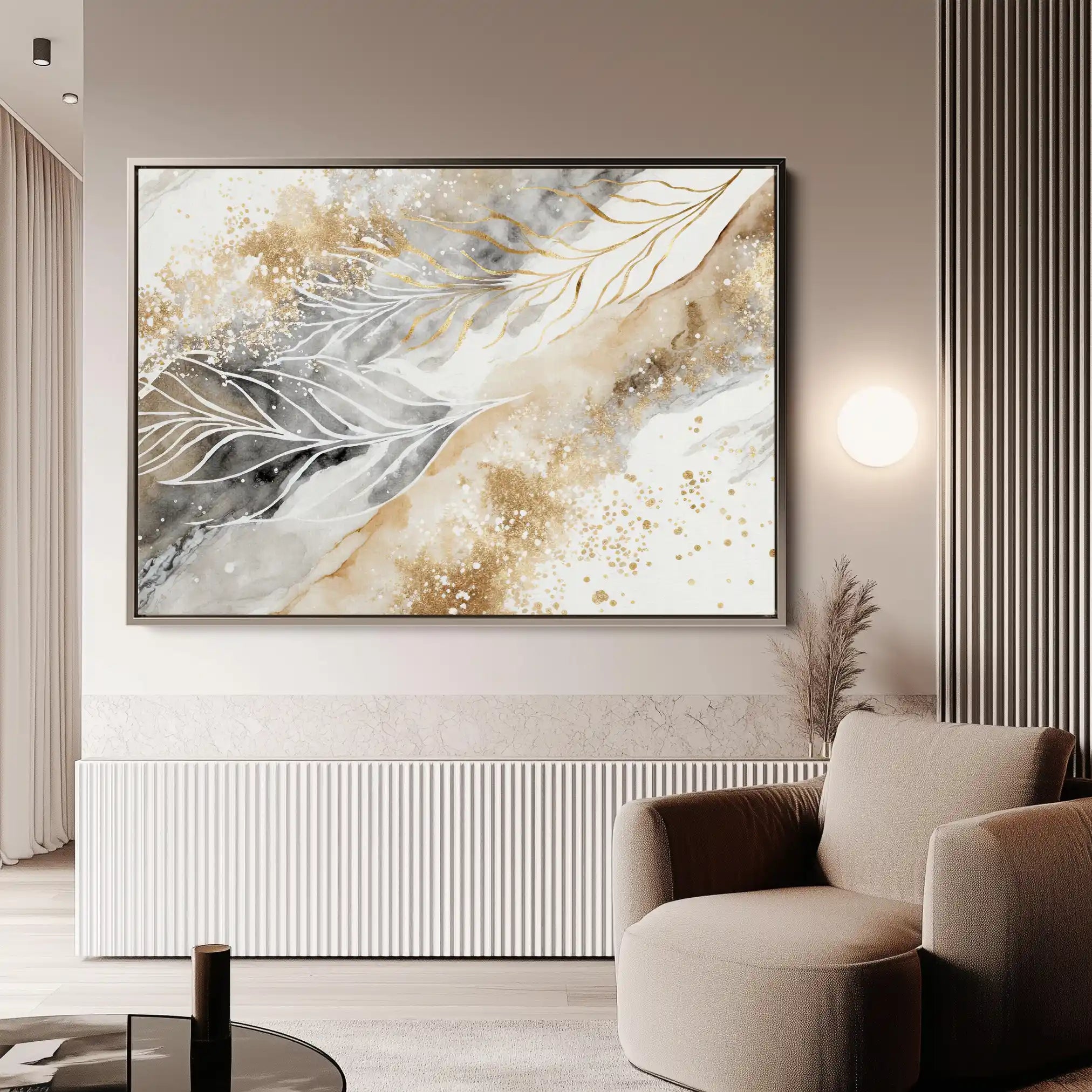 Floral 353 Canvas Art 60 x 40 cm / Black
