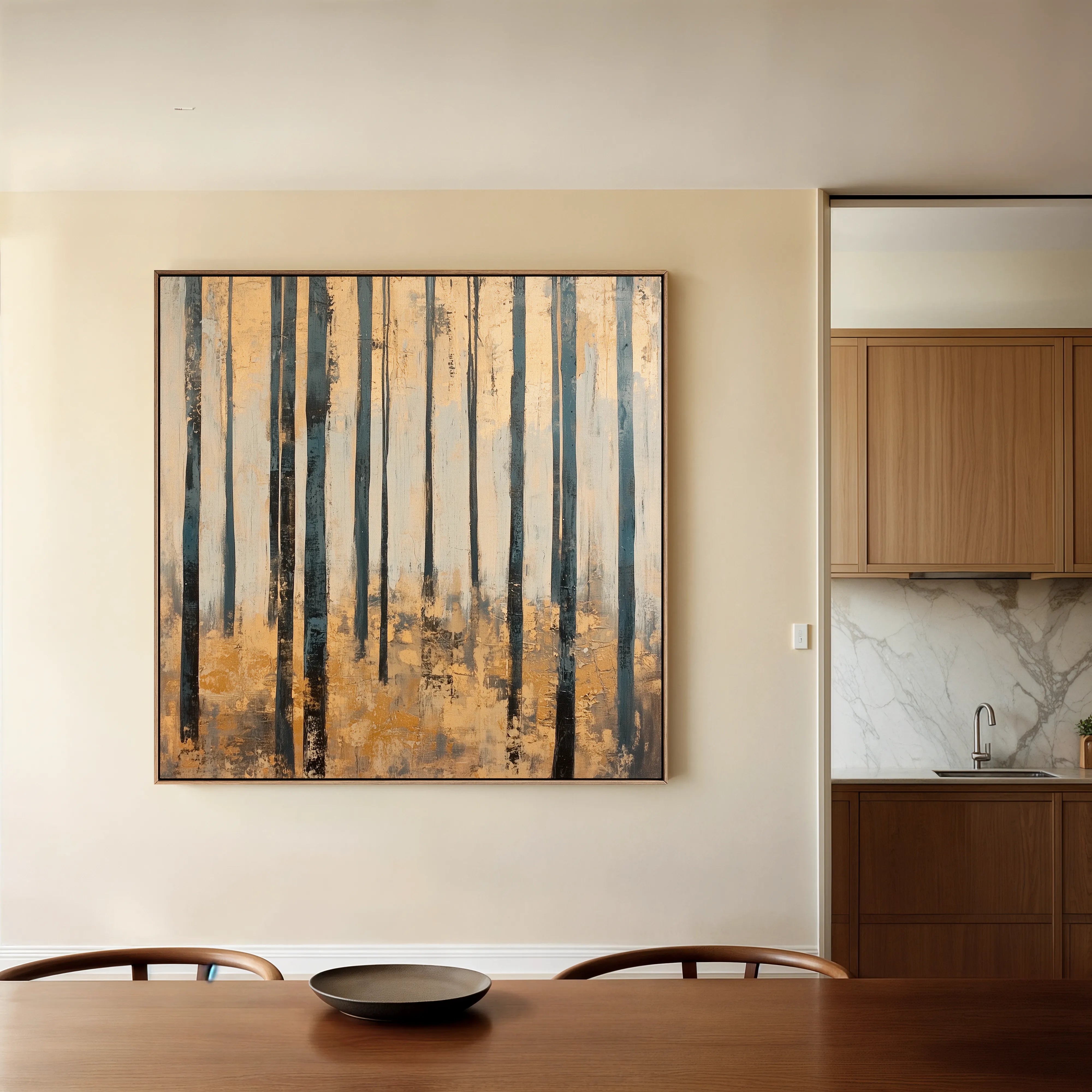 Landscape 353 Canvas Art 16" x 16" / 40 x 40 cm / Black