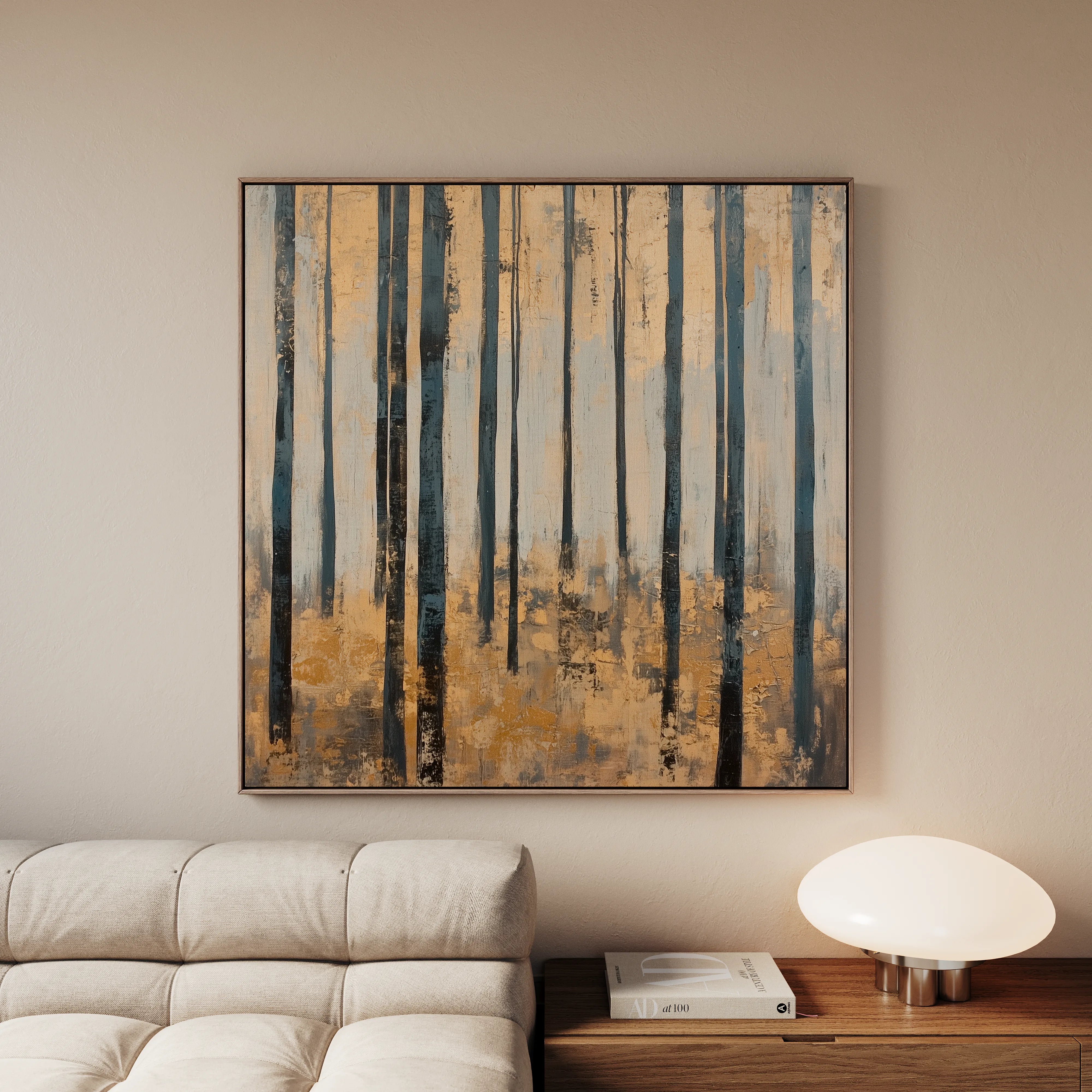 Landscape 353 Canvas Art 16" x 16" / 40 x 40 cm / Black