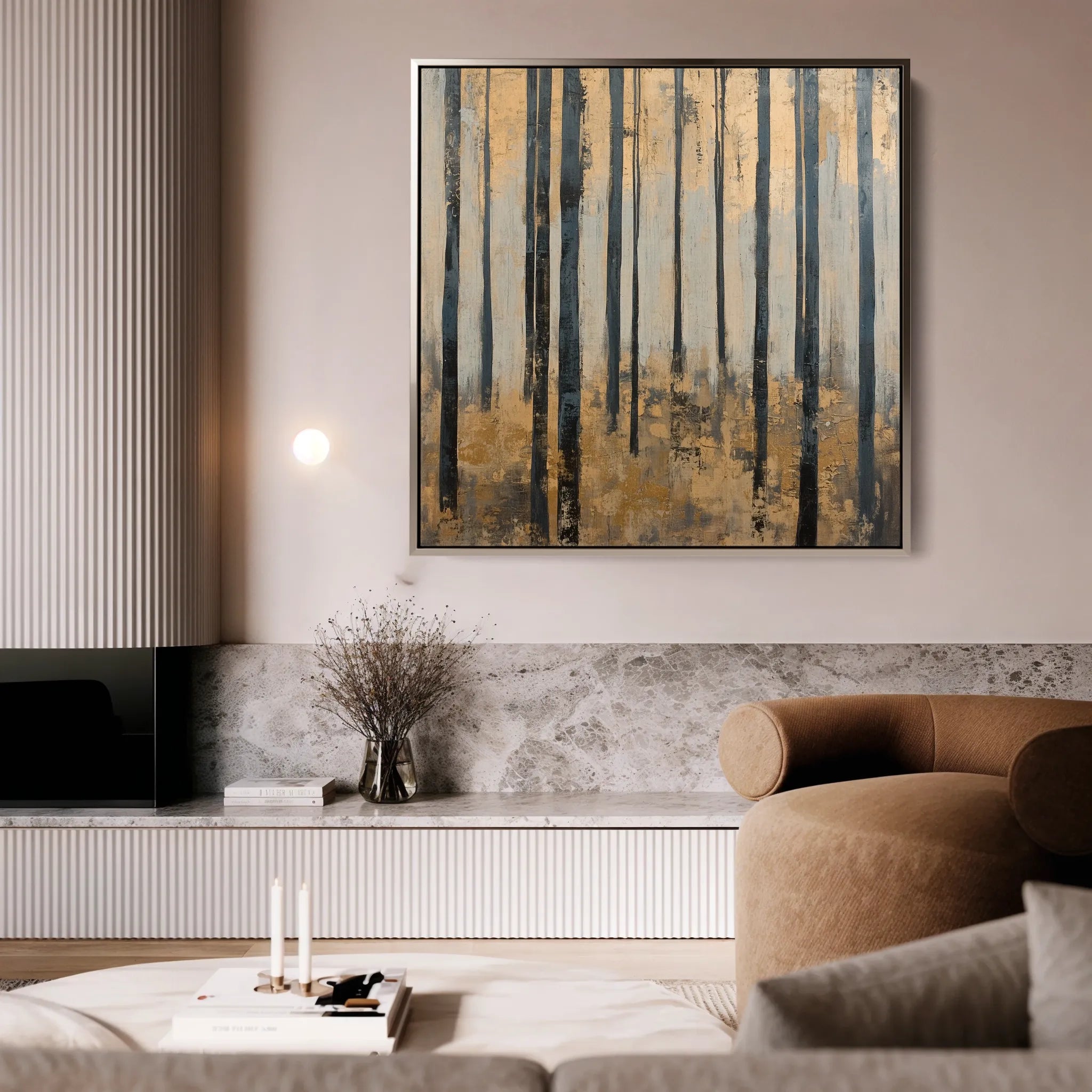 Landscape 353 Canvas Art 16" x 16" / 40 x 40 cm / Black