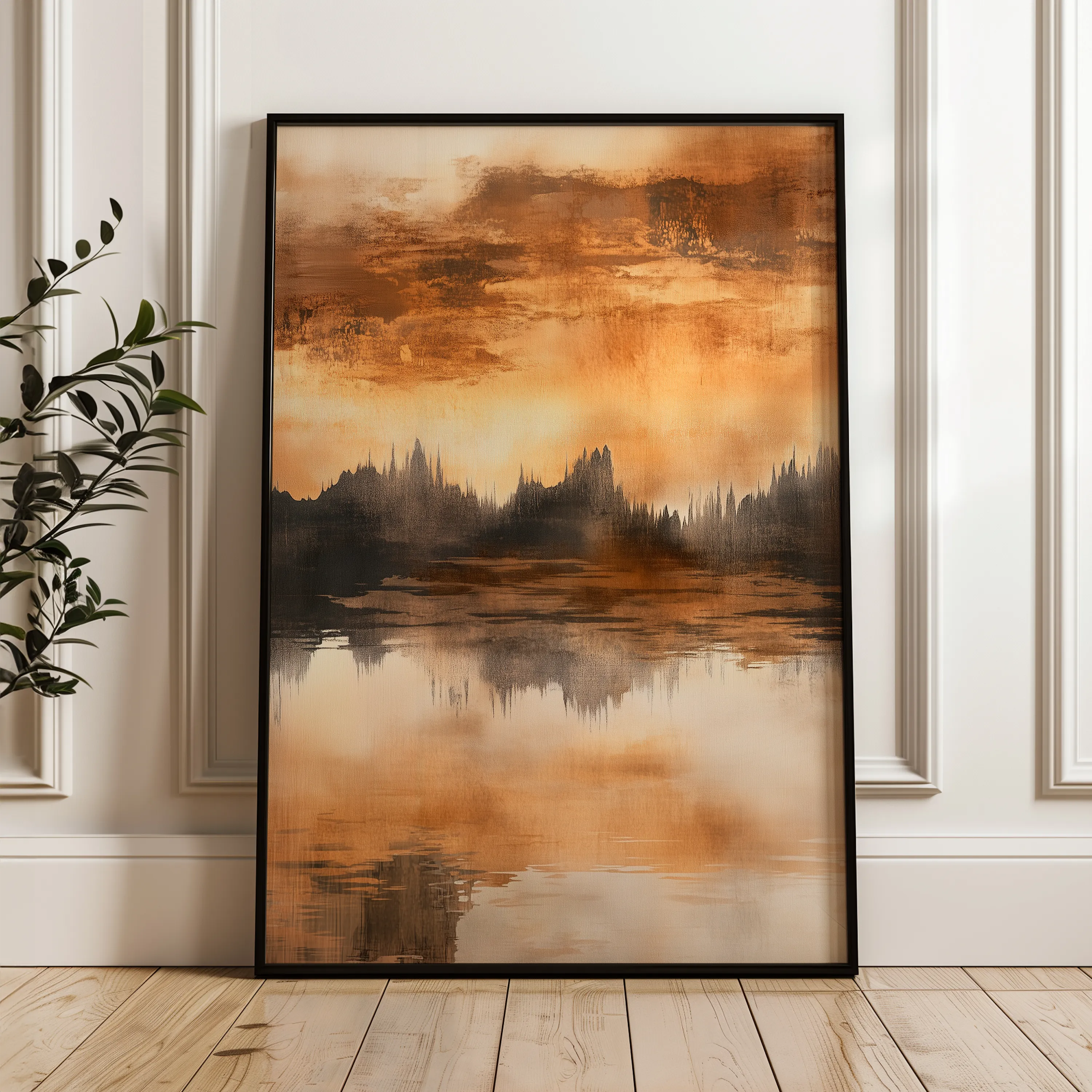Abstract 354 Canvas Art 18" x 24" / 45 x 60 cm / Black