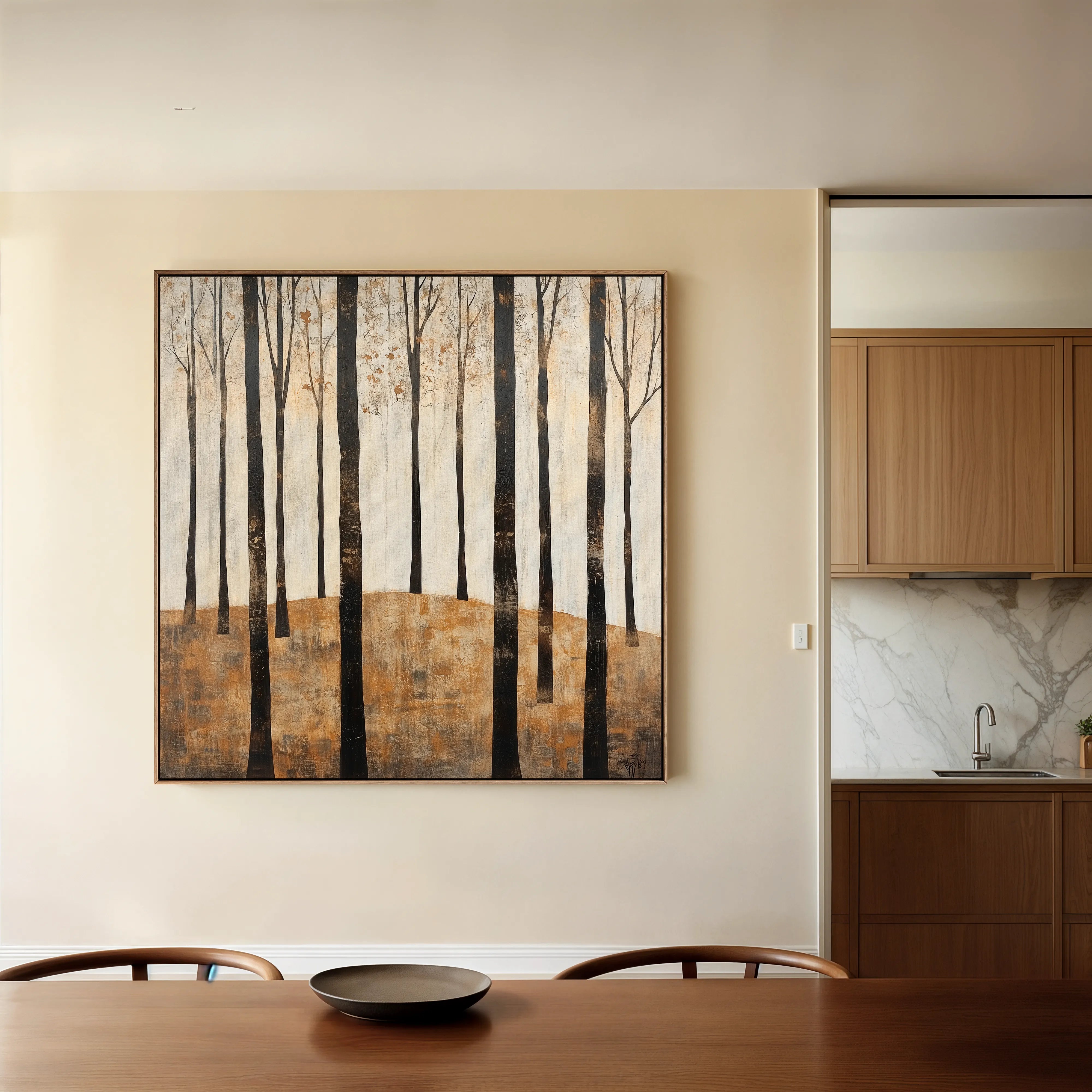 Landscape 354 Canvas Art 16" x 16" / 40 x 40 cm / Black