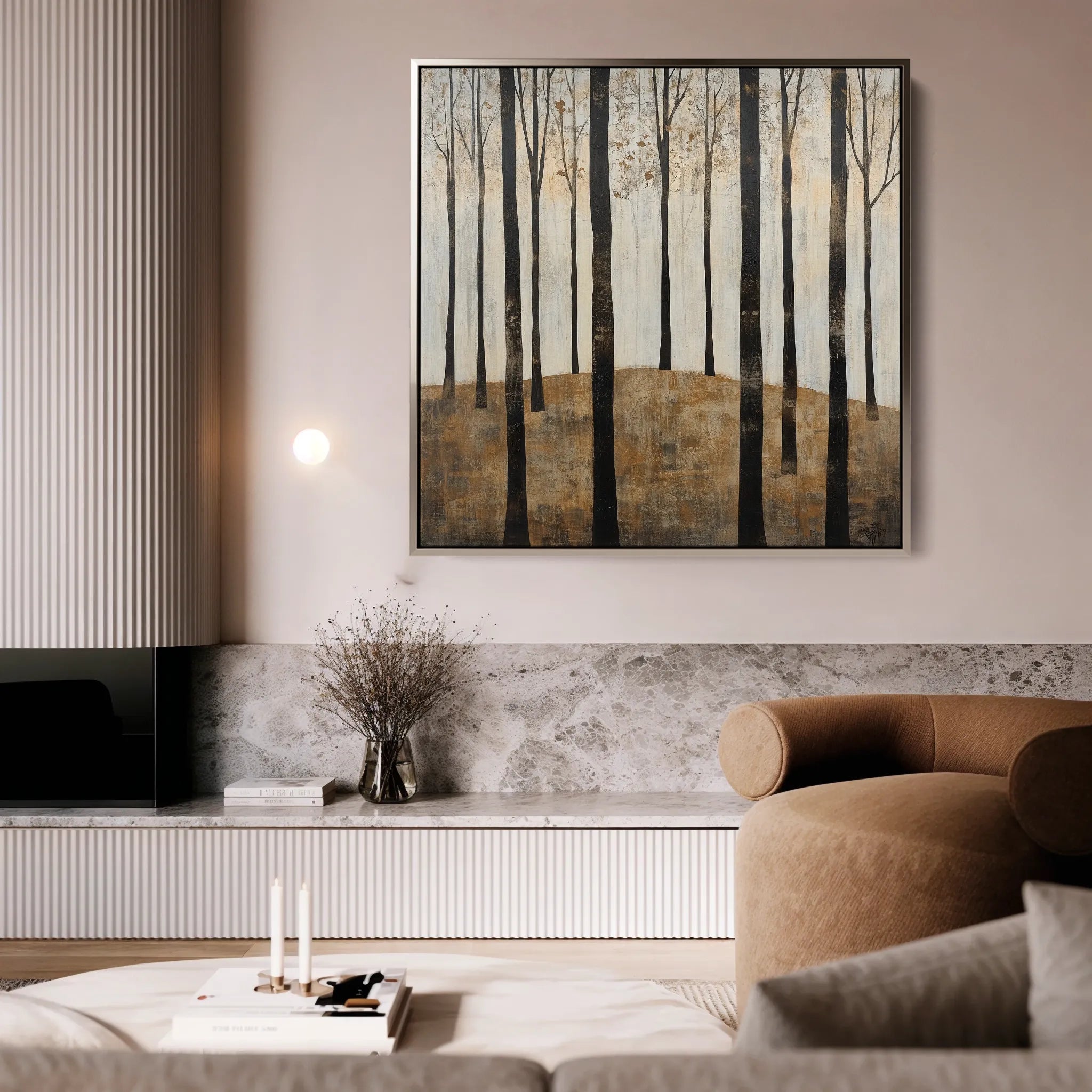 Landscape 354 Canvas Art 16" x 16" / 40 x 40 cm / Black