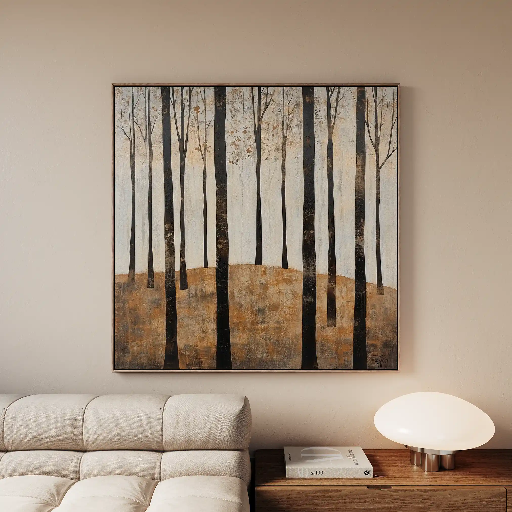 Landscape 354 Canvas Art 60 x 60 cm / Black