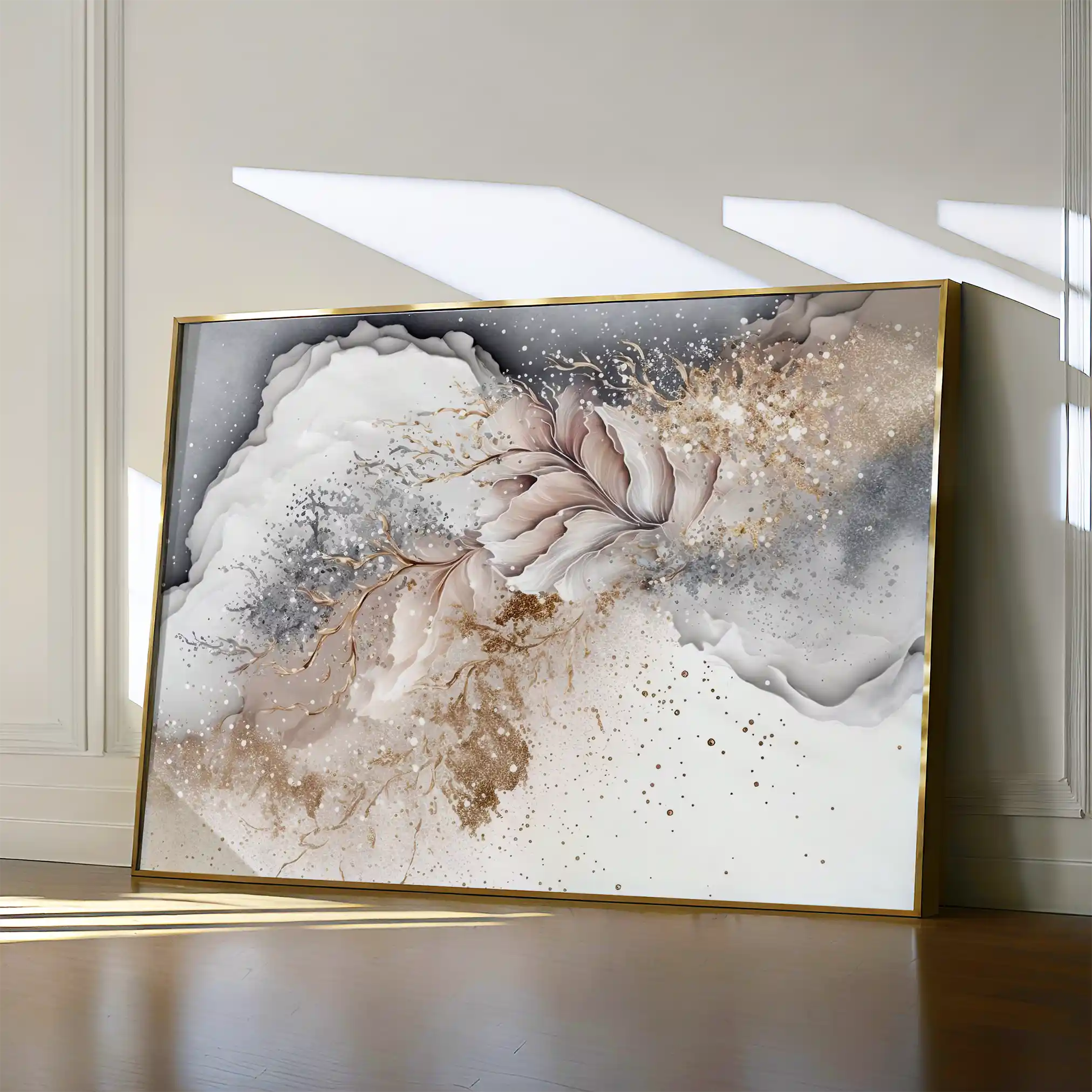 Floral 355 Canvas Art 60 x 40 cm / Black