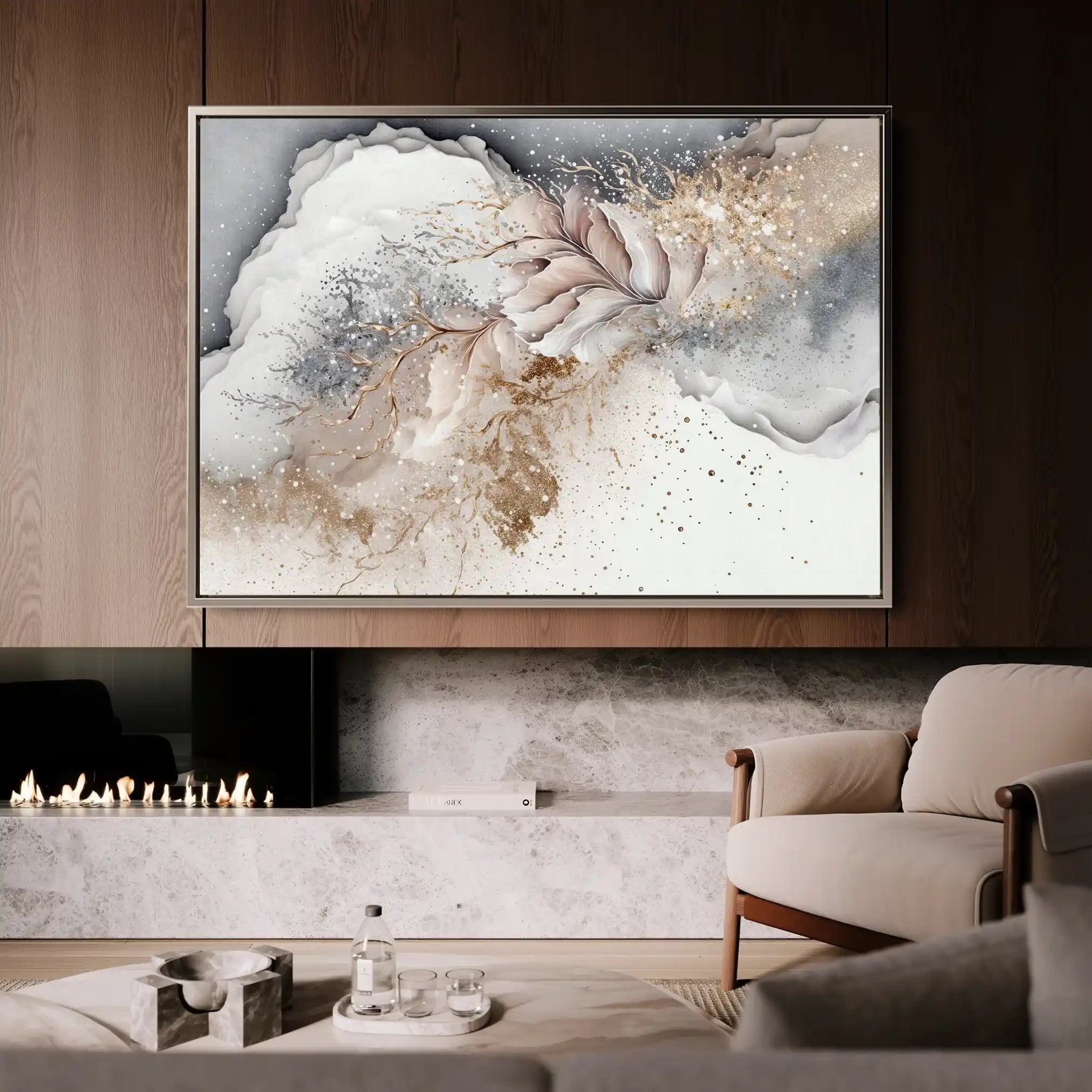 Floral 355 Canvas Art 60 x 40 cm / Black