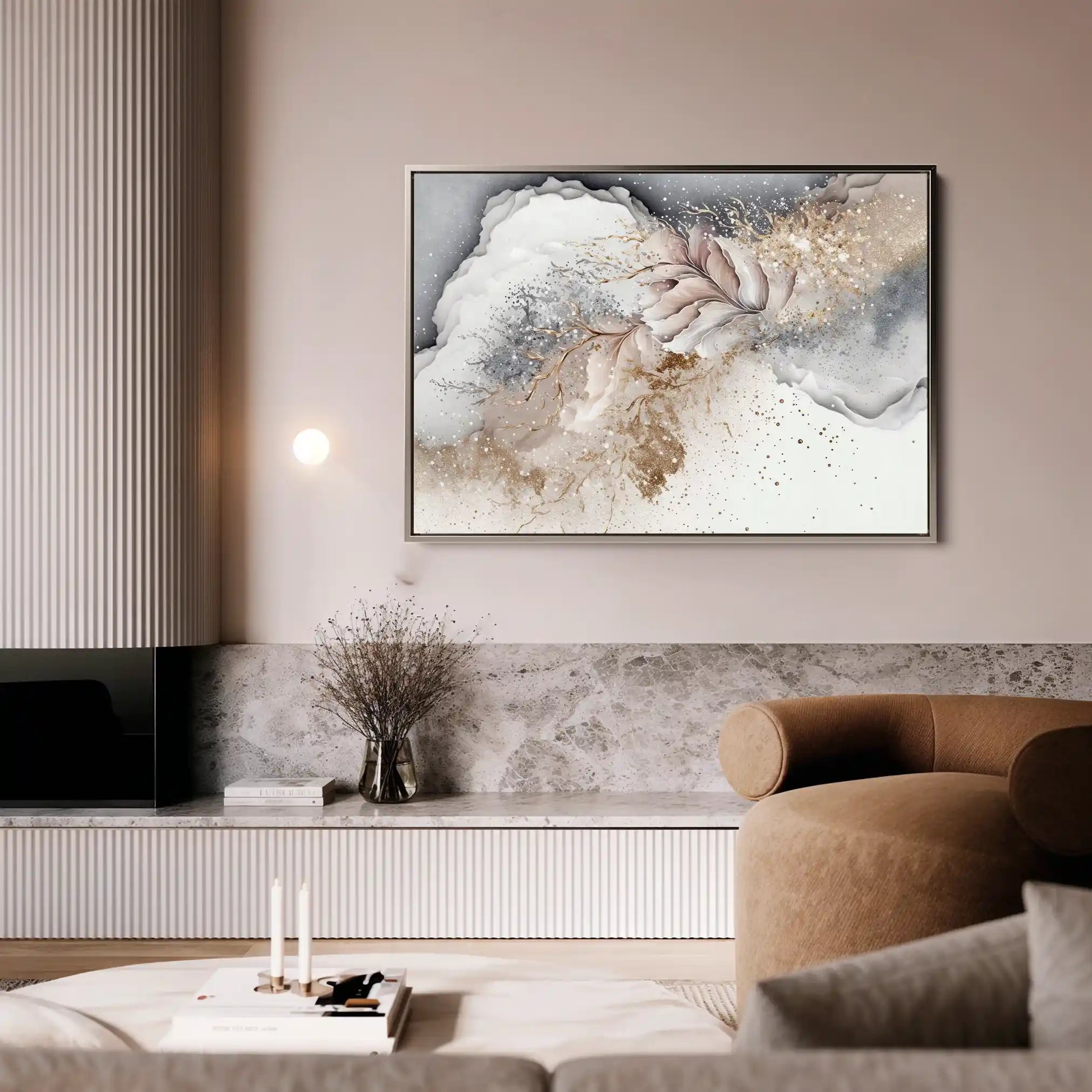 Floral 355 Canvas Art 60 x 40 cm / Black