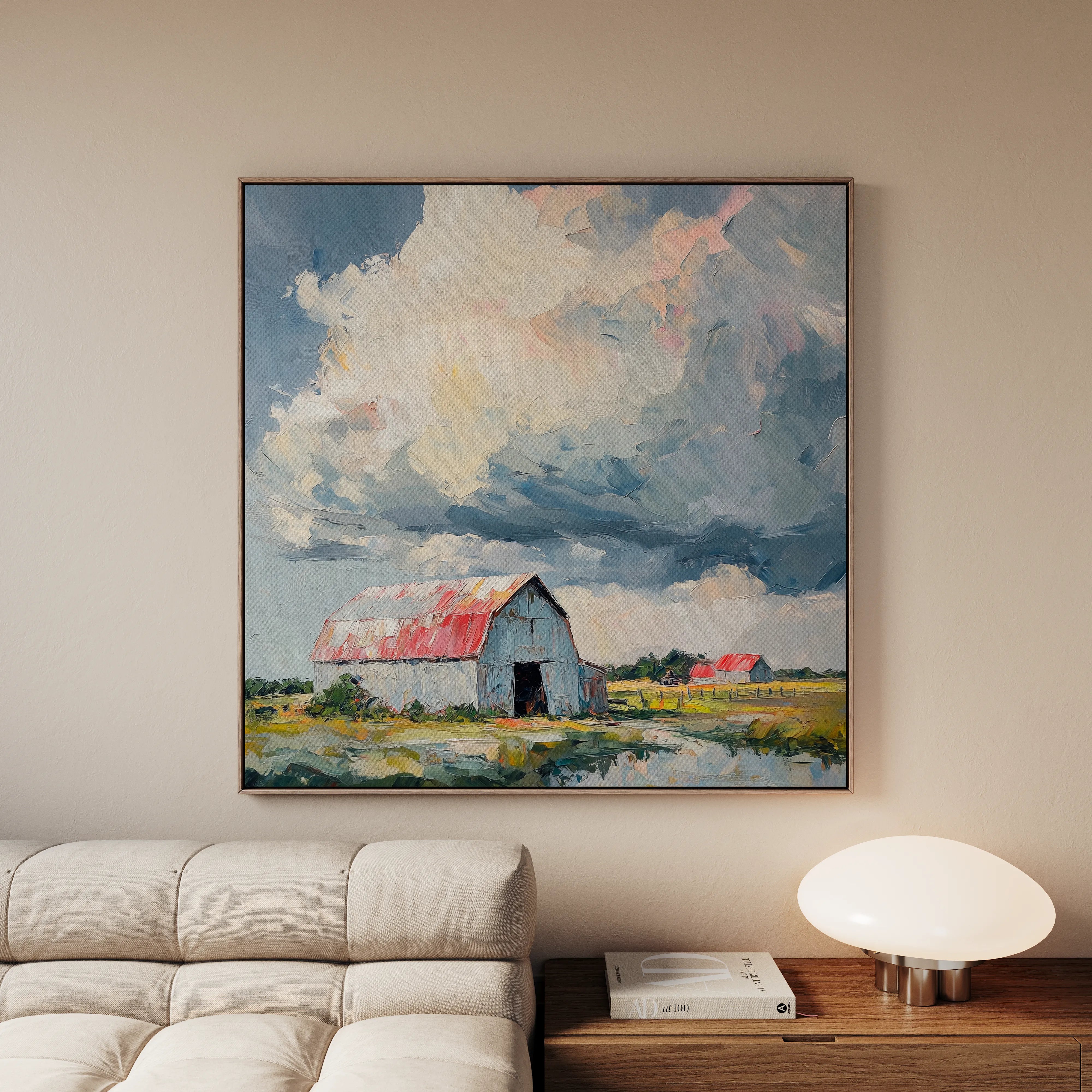 Landscape 356 Canvas Art 16" x 16" / 40 x 40 cm / Black