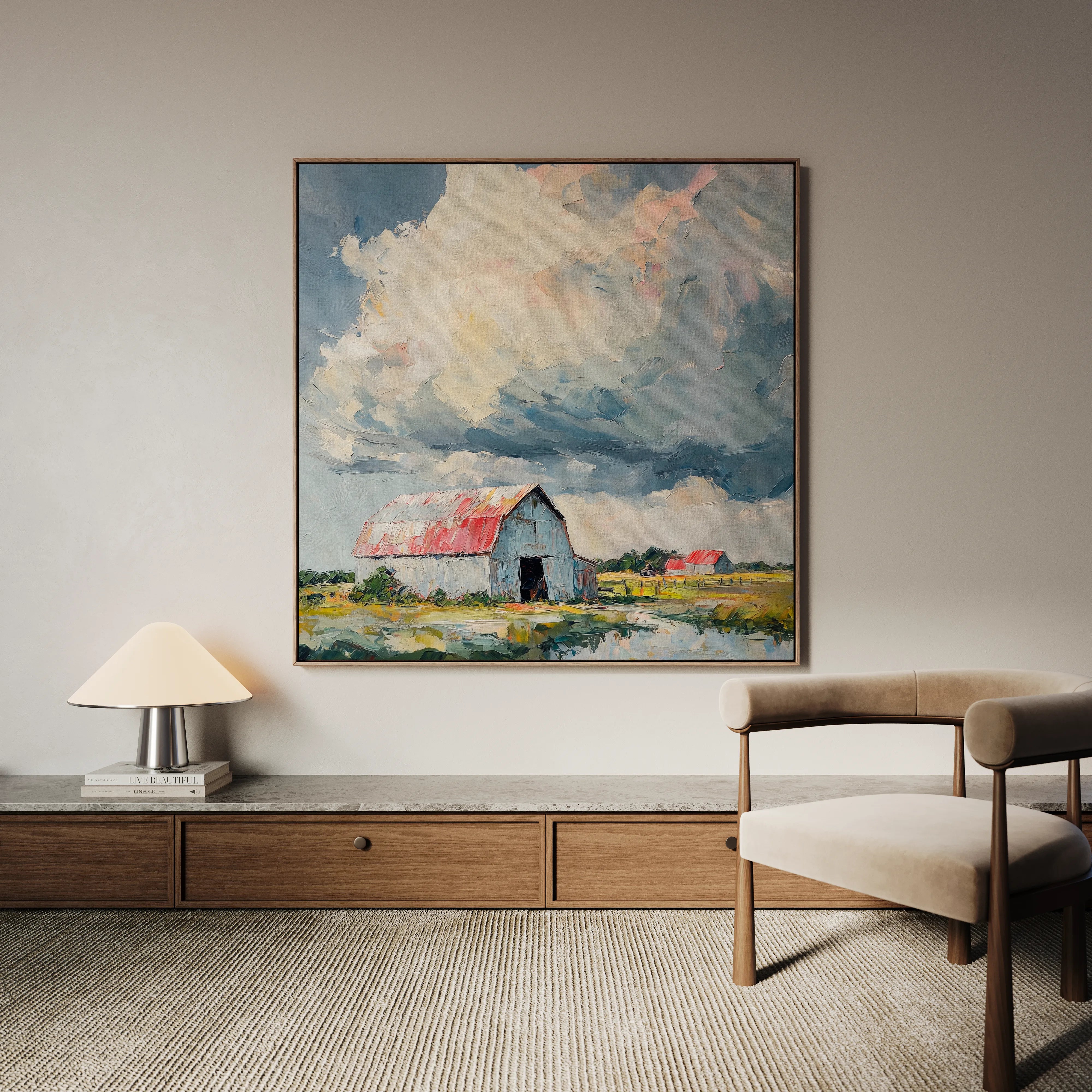 Landscape 356 Canvas Art 16" x 16" / 40 x 40 cm / Black