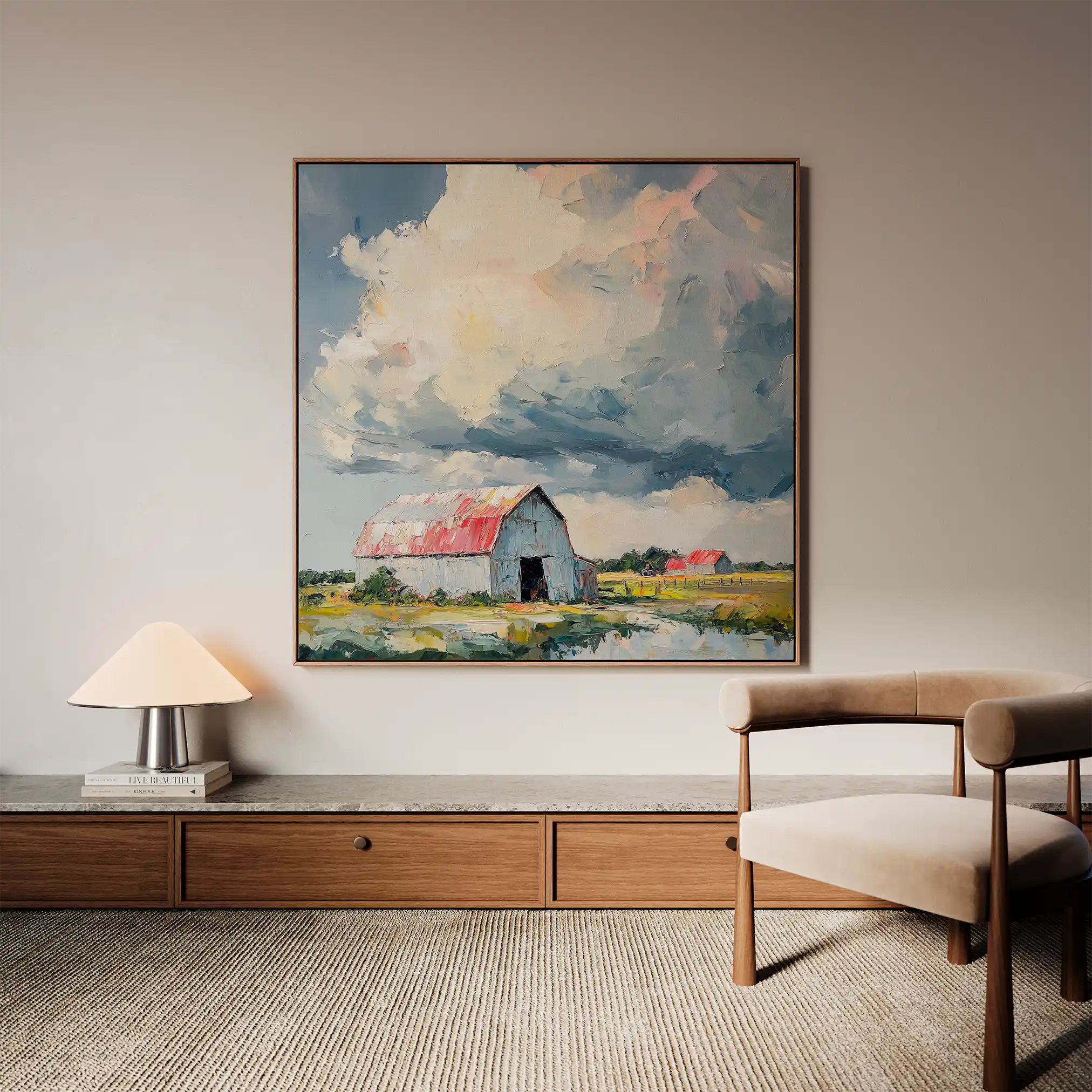 Landscape 356 Canvas Art 60 x 60 cm / Black