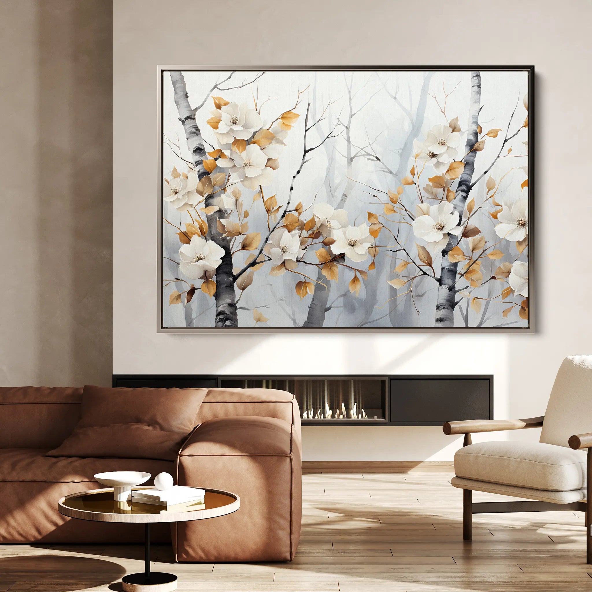 Floral 357 Canvas Art 18" x 24" / 45 x 60 cm / Black