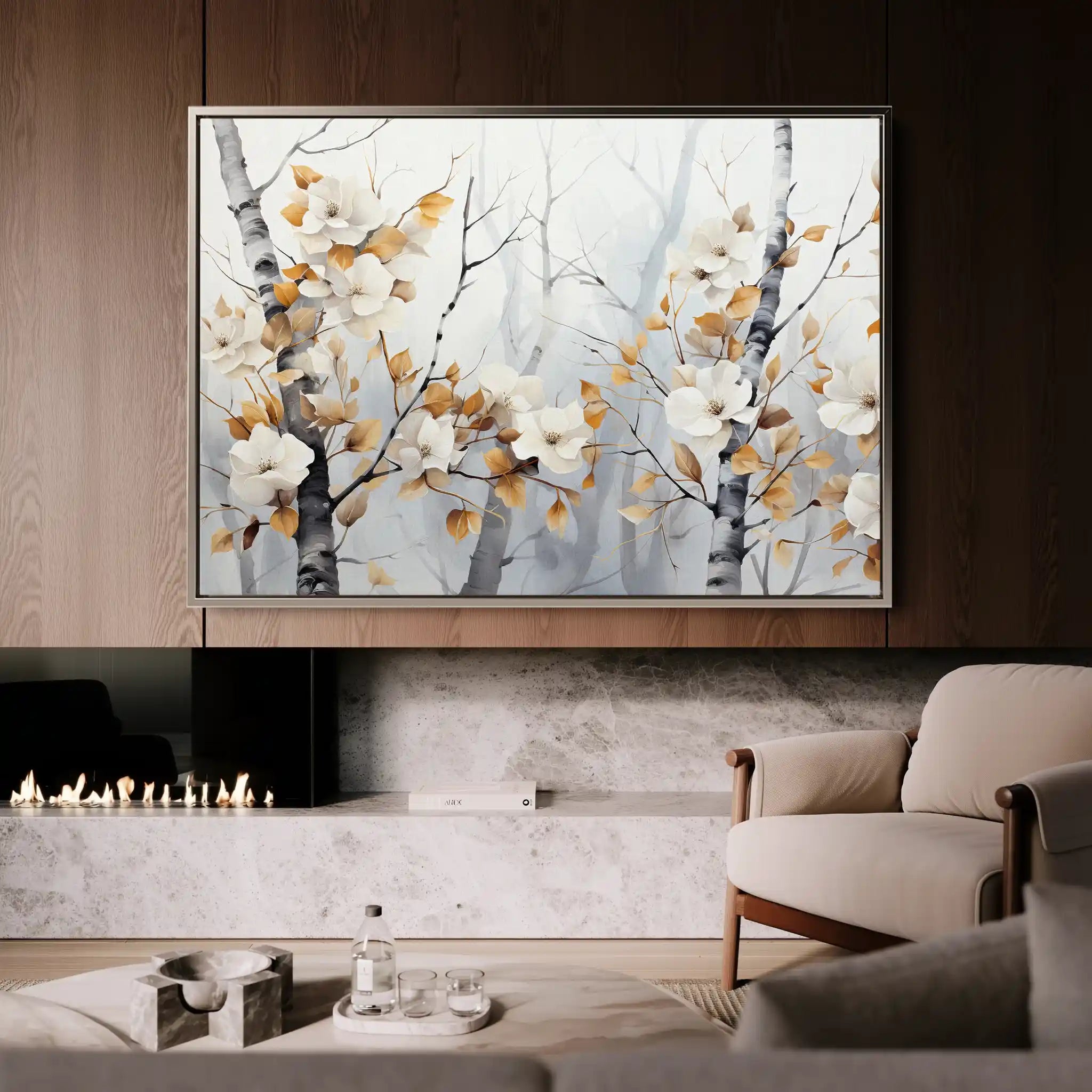 Floral 357 Canvas Art 60 x 40 cm / Black
