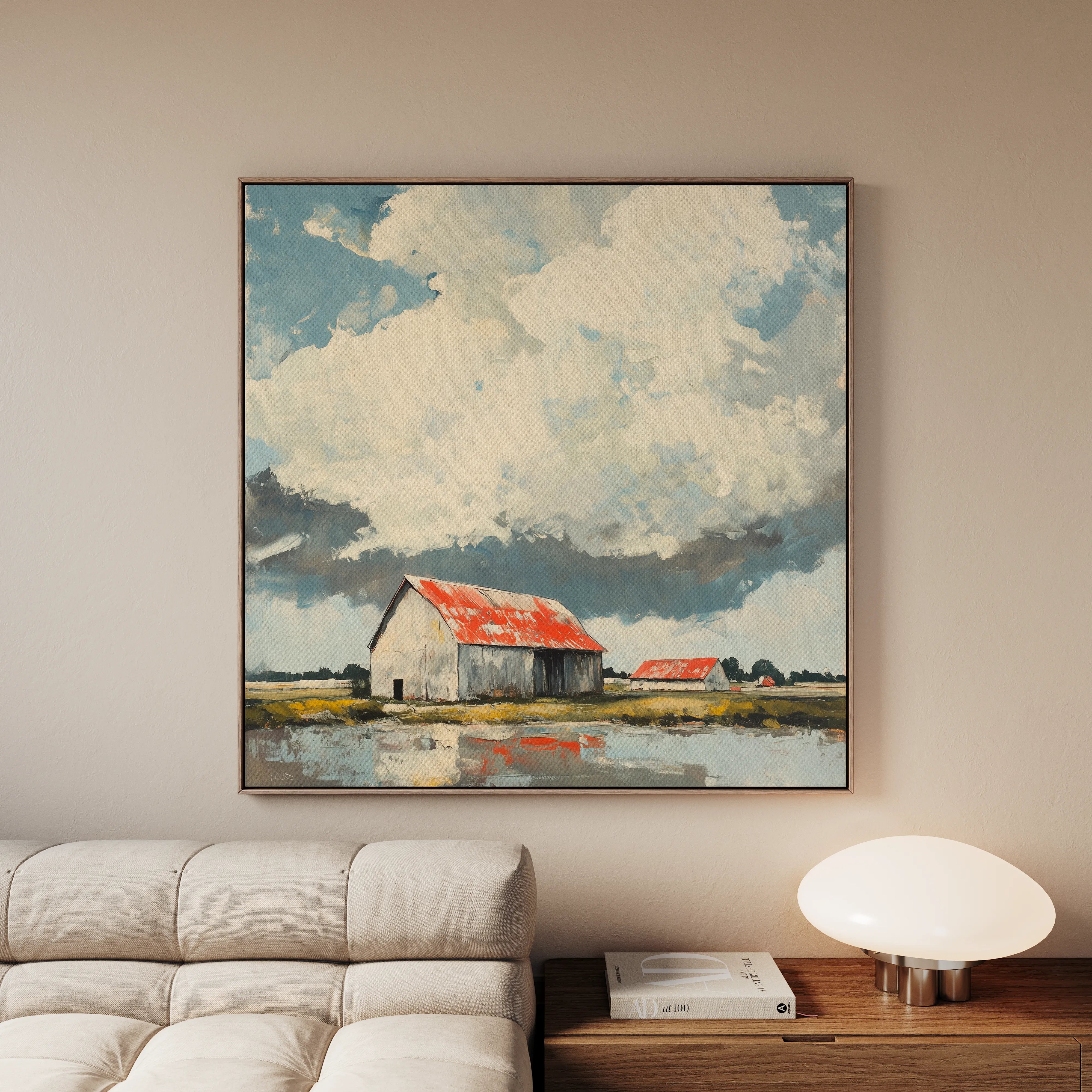 Landscape 357 Canvas Art 16" x 16" / 40 x 40 cm / Black